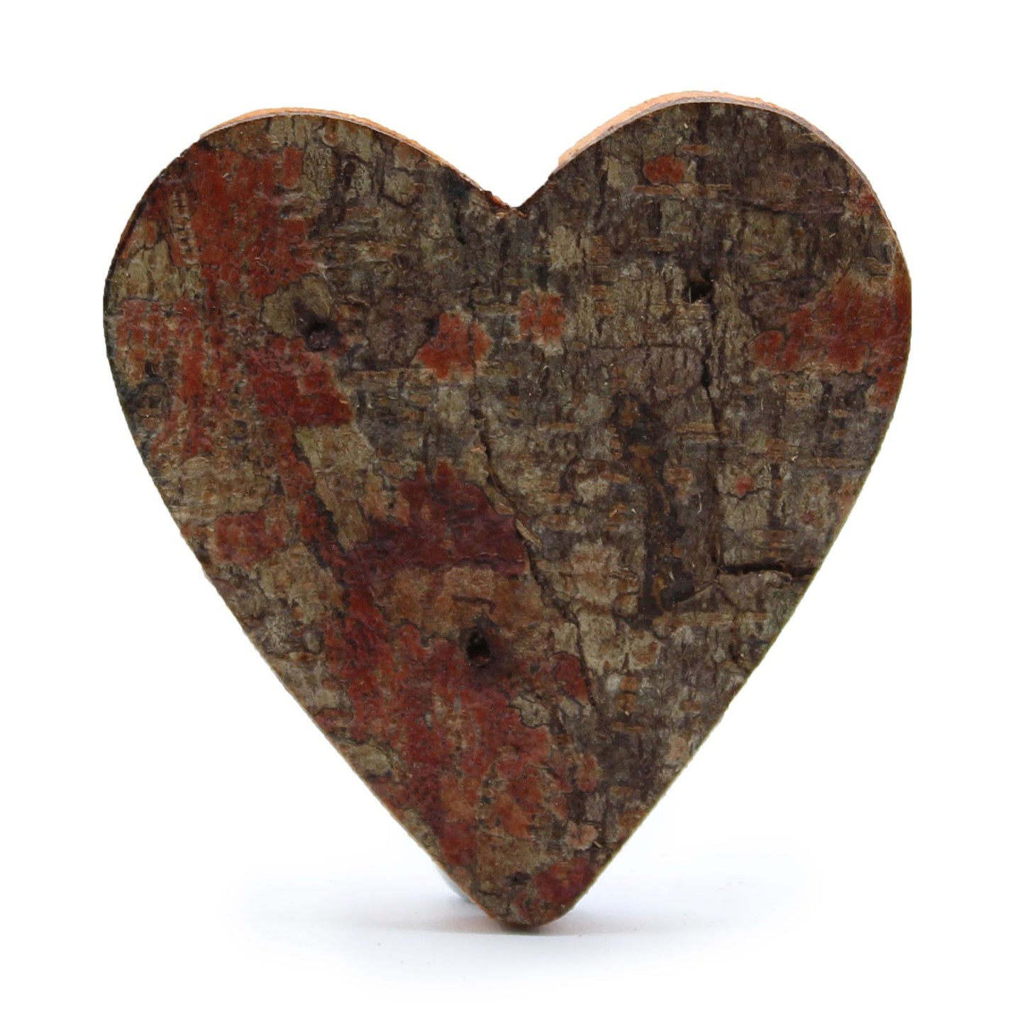 Herz aus Albasia-Holz mit natürlicher Rinde - Rustikaler Wand- & Tischschmuck