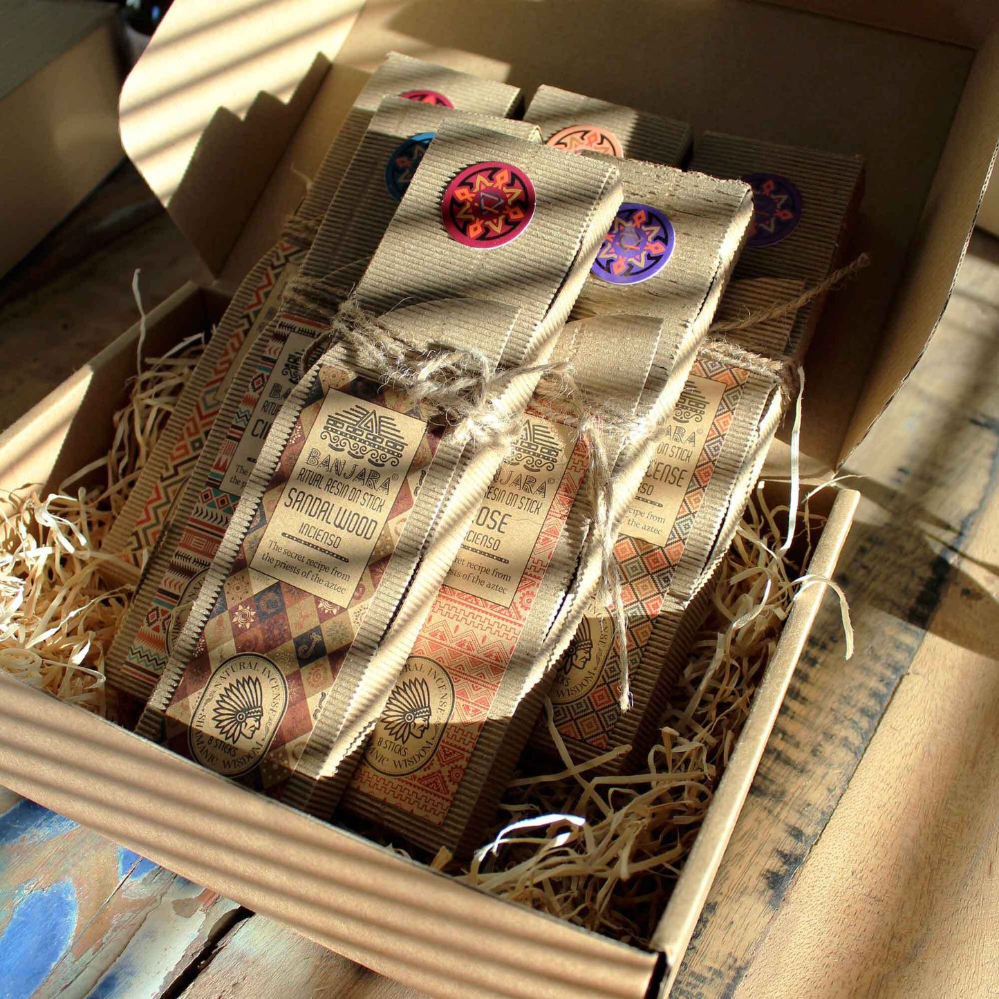 Starter-Set Ritualharz-Stäbchen – 6 spirituelle Düfte aus Indien (8 Stück)