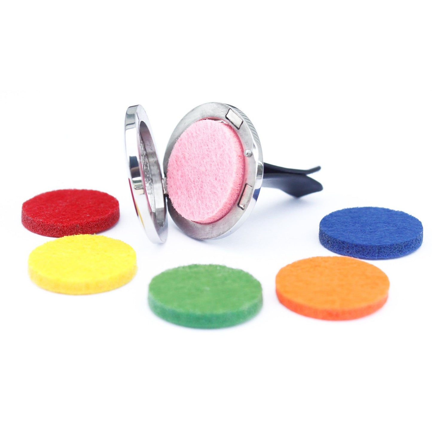 Engelsflügel Aromaverteiler Set – Edelstahl Duftspender fürs Auto mit 10 Filzpads