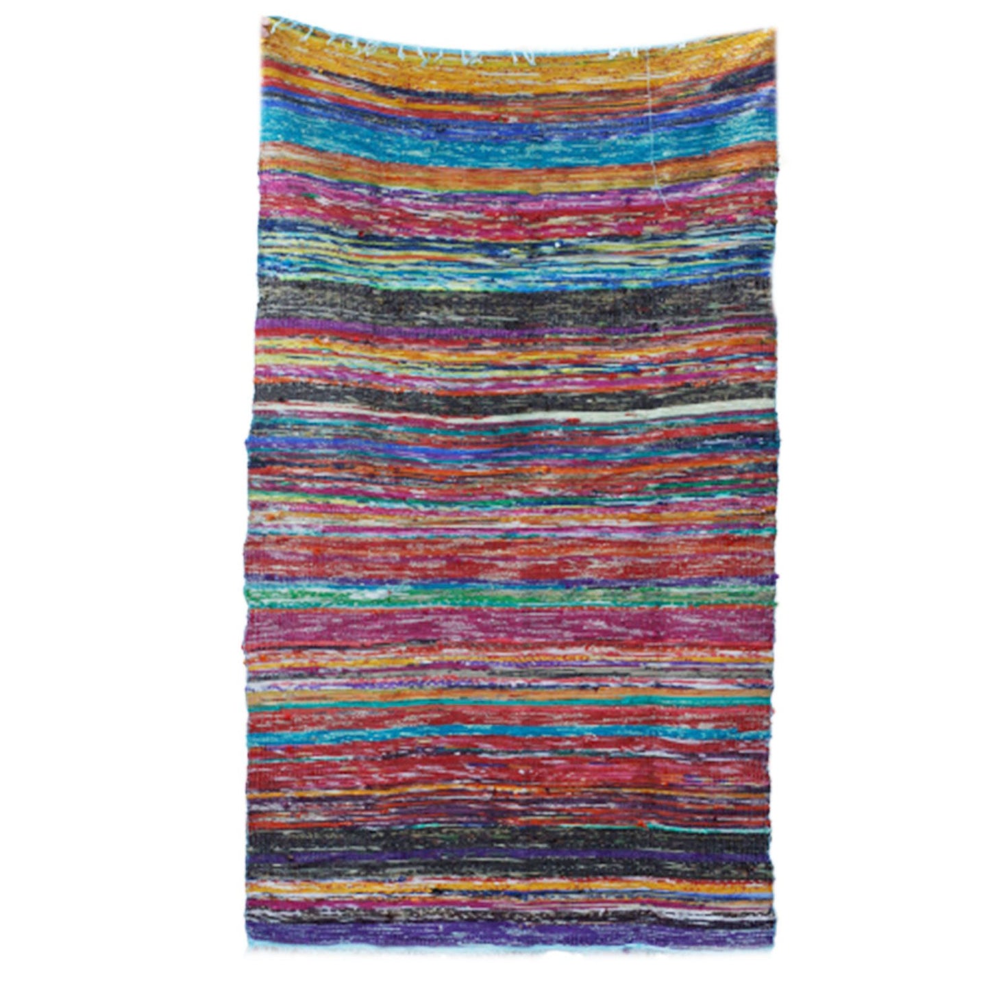 Handgefertigter Indigo-Flickenteppich – 153x90 cm, aus recycelter Baumwolle