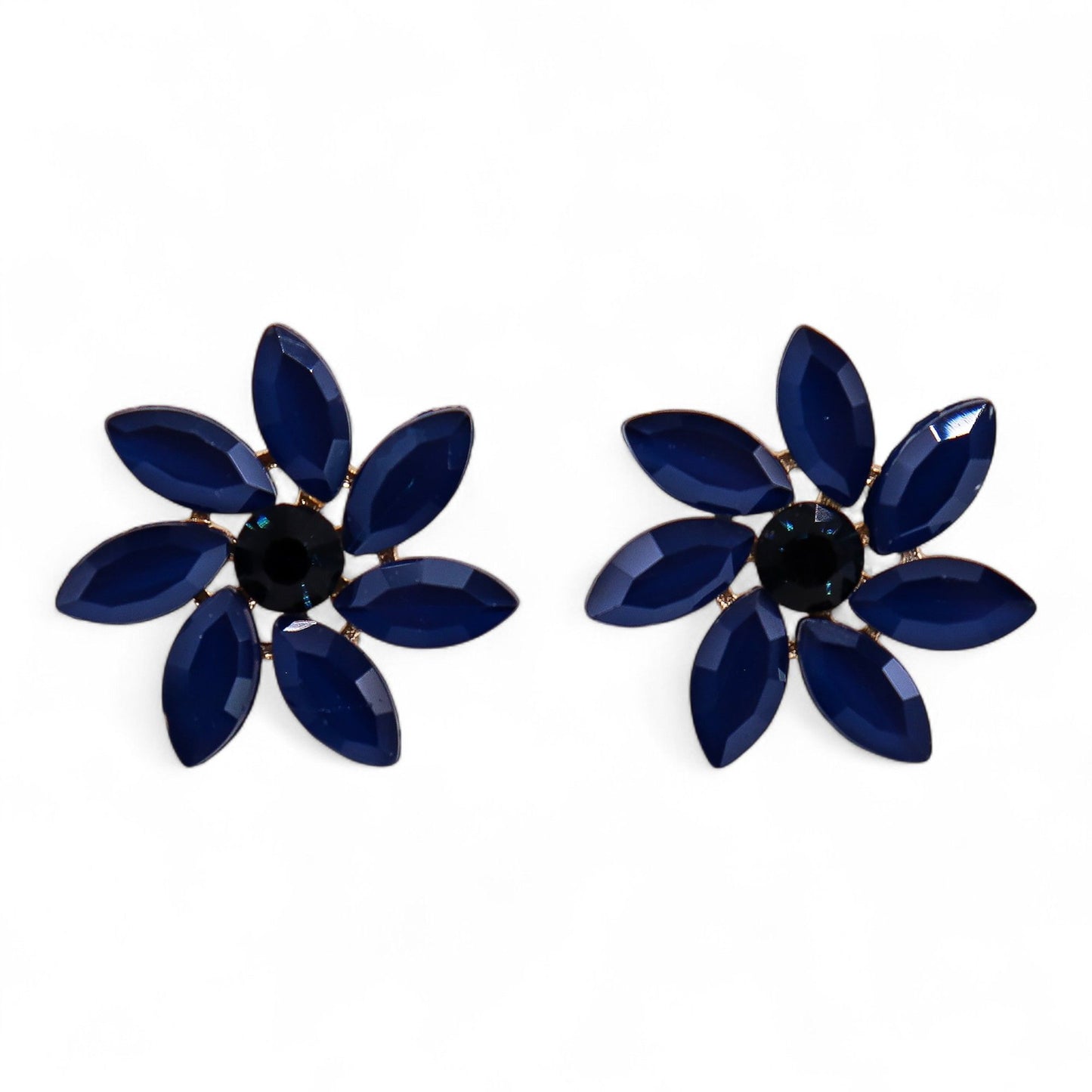 Ohrringe Royal Blue – Zarte Glasblüten im Vintage-Stil