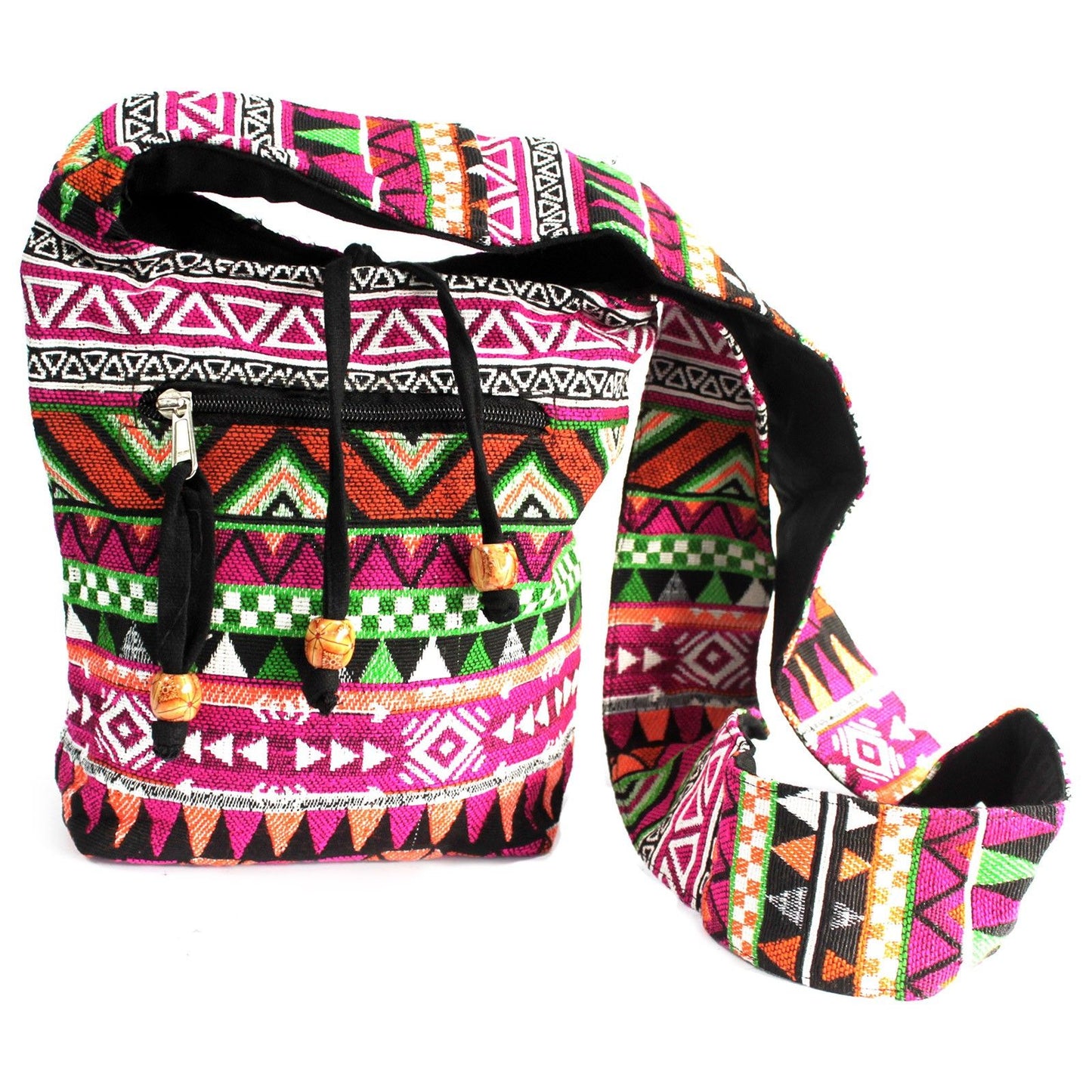 Jacquard Slingbag Pink – Leichter Begleiter mit ethnischem Design