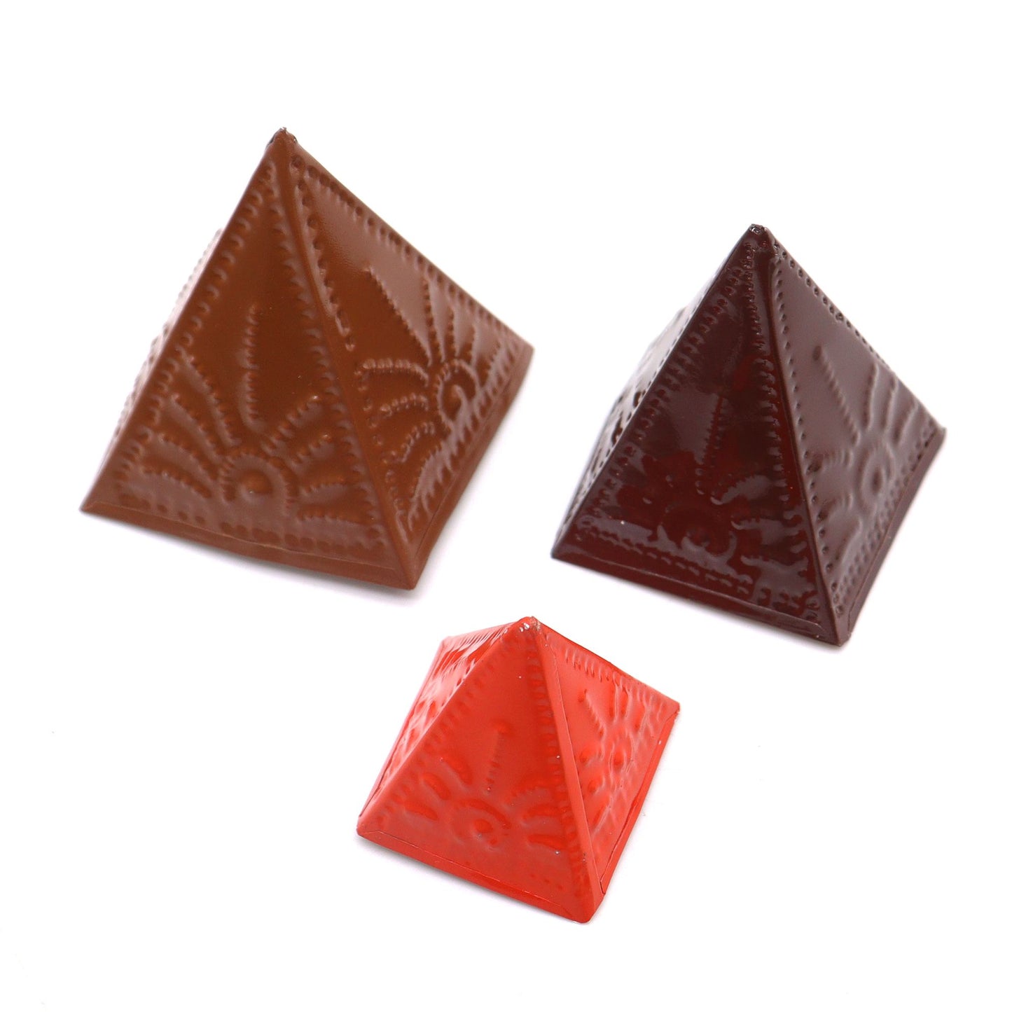 Aluminium-Formenset für Weihrauchpulver in drei Farben – Pyramiden-Design