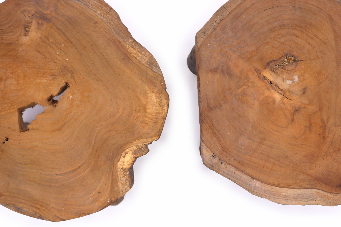 Set mit 2 Präsentationsplatten aus massivem Teakholz - 27x20 cm
