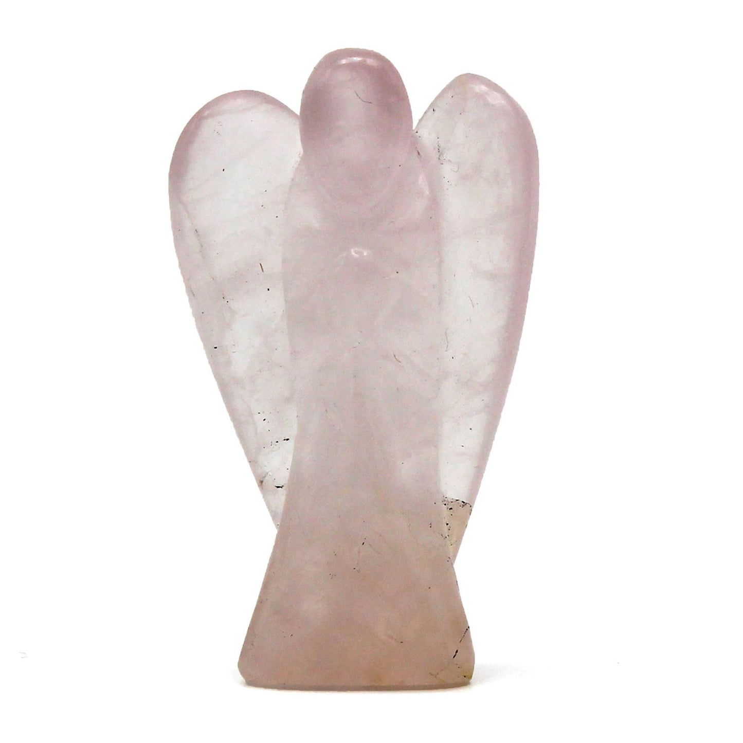 Handgeschnitzter Schutzengel aus Rosenquarz – Figur für Liebe & Harmonie