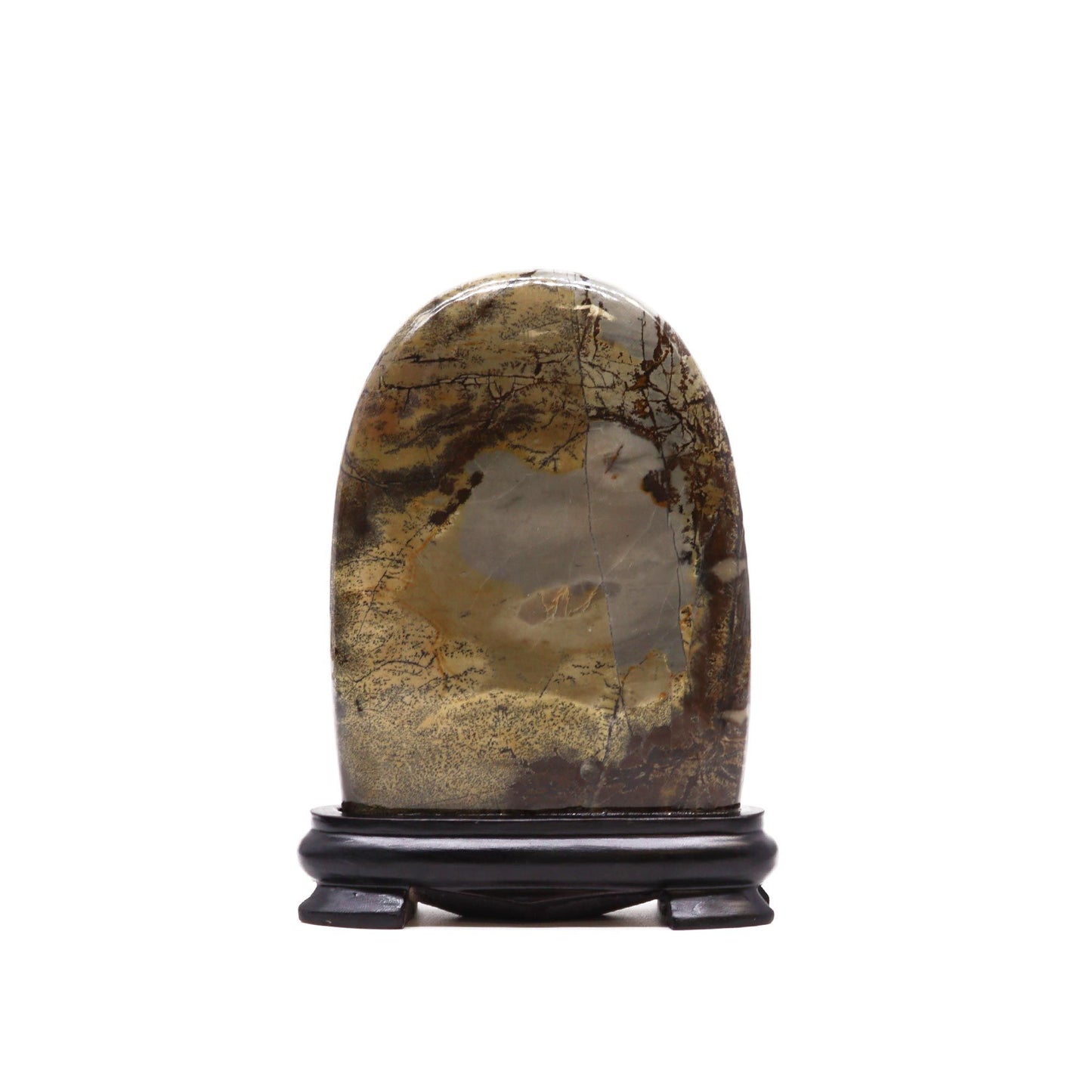 Naturstein-Bild Bogenform – Mangankalkstein mit Dendriten