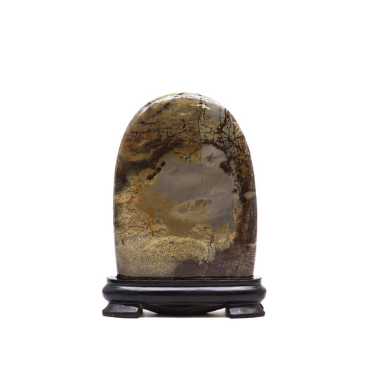 Naturstein-Bild Bogenform – Mangankalkstein mit Dendriten