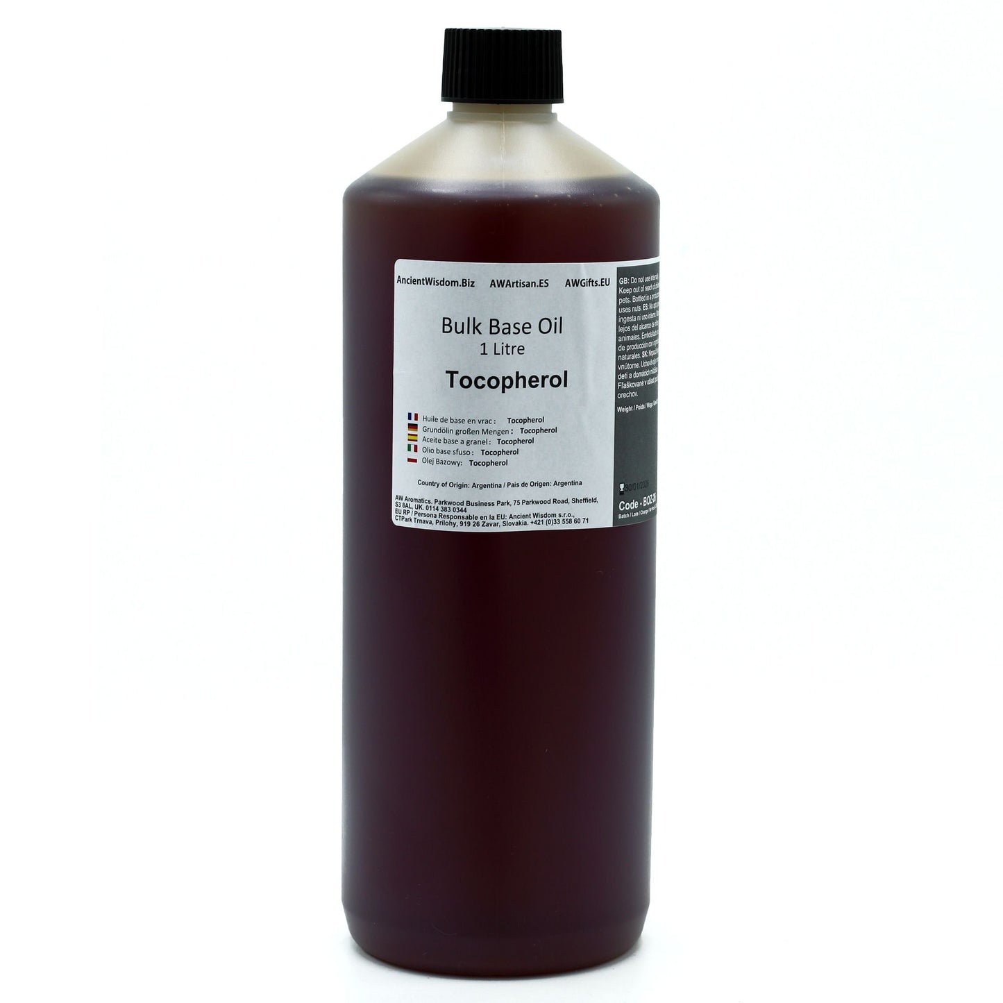 Reines Vitamin E Öl (Tocopherol) – 1 Liter Vorratsflasche