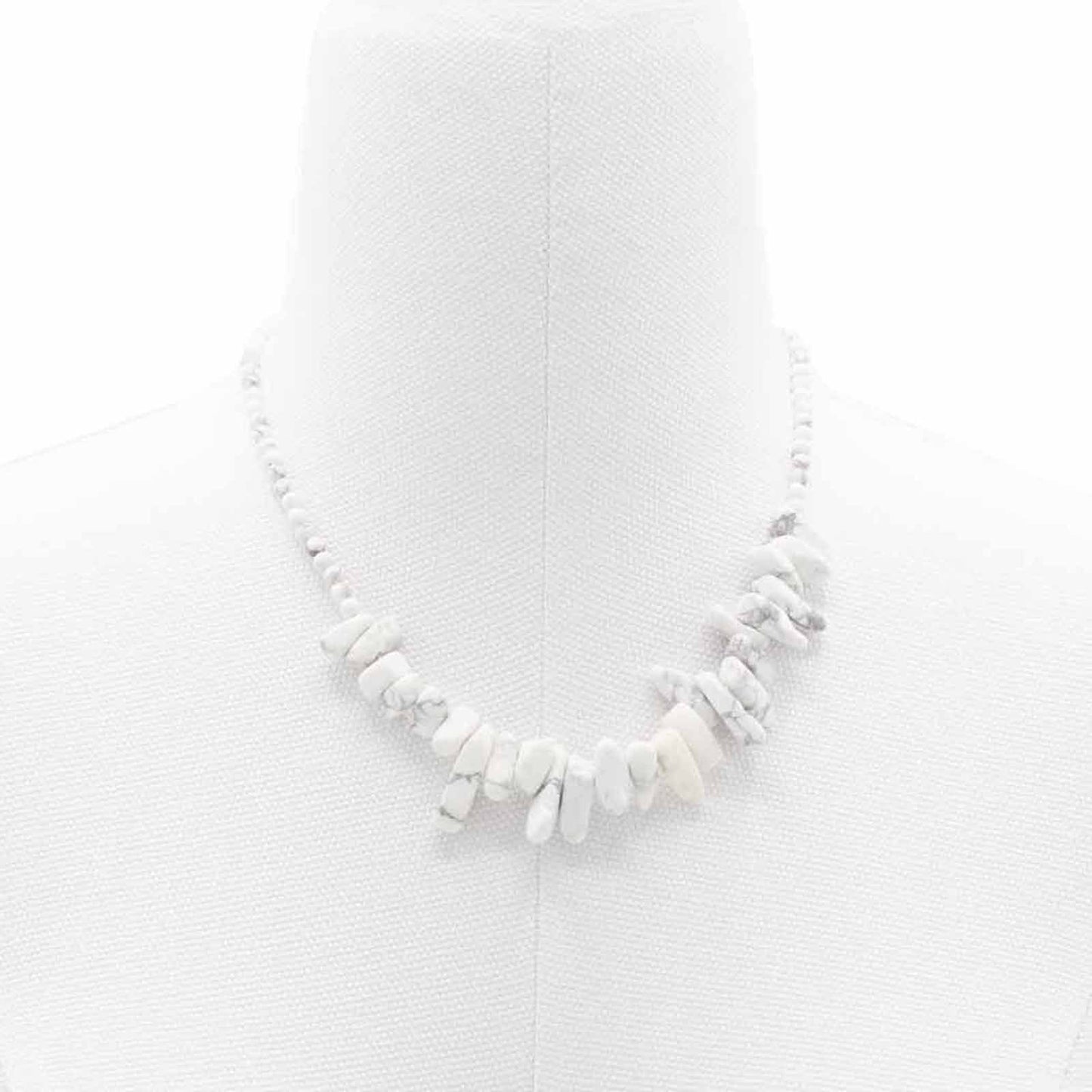 Edelsteinkette mit Langstein aus Weißem Jaspis – Natürliche Eleganz