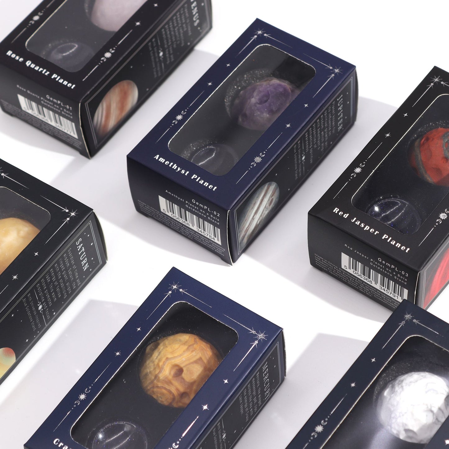 Amethyst-Kugel 'Jupiter' auf Goldfluss-Sockel – 40mm Edelstein-Planet