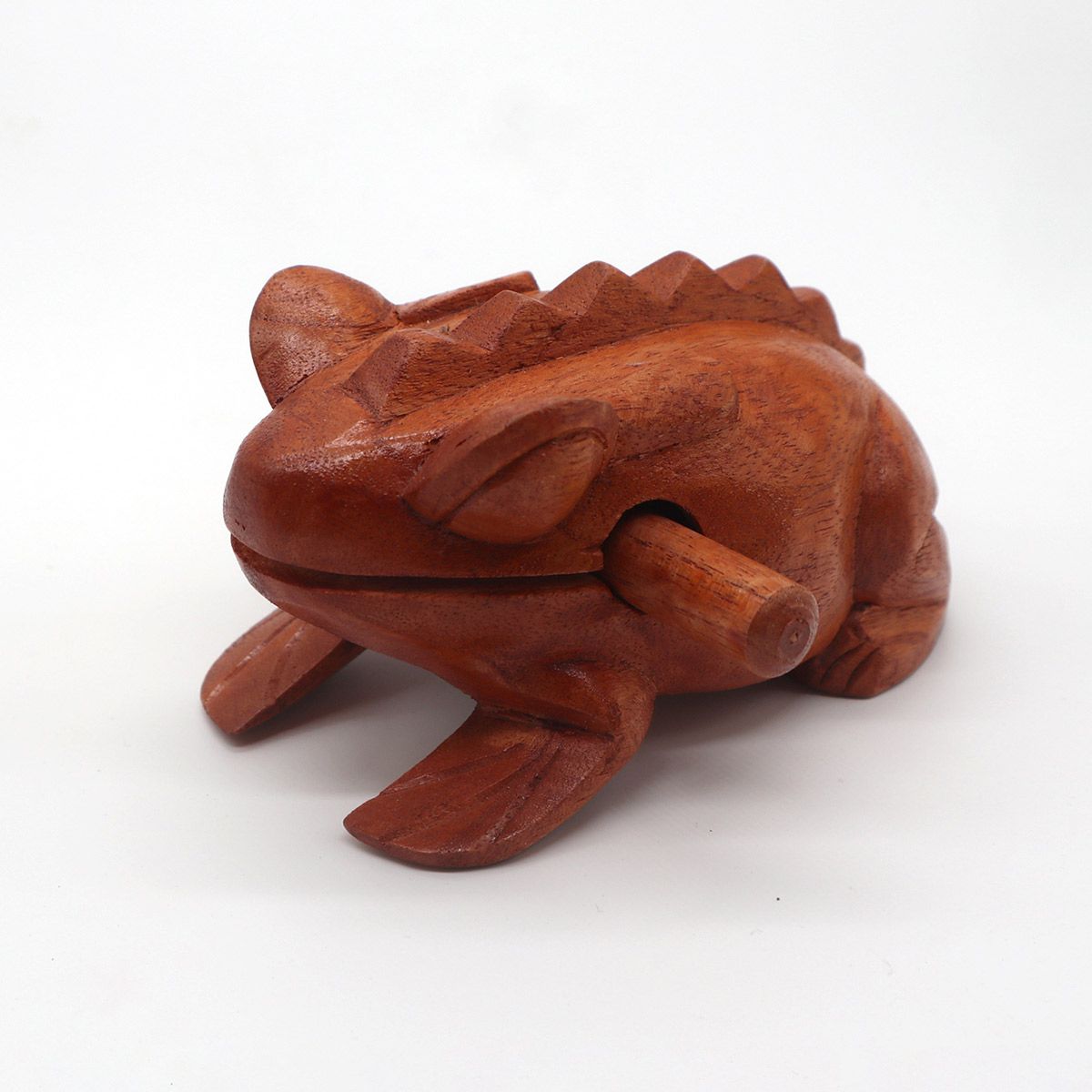 Handgeschnitzter Quakfrosch aus Jempinis-Holz – 6 cm Klangobjekt aus Bali