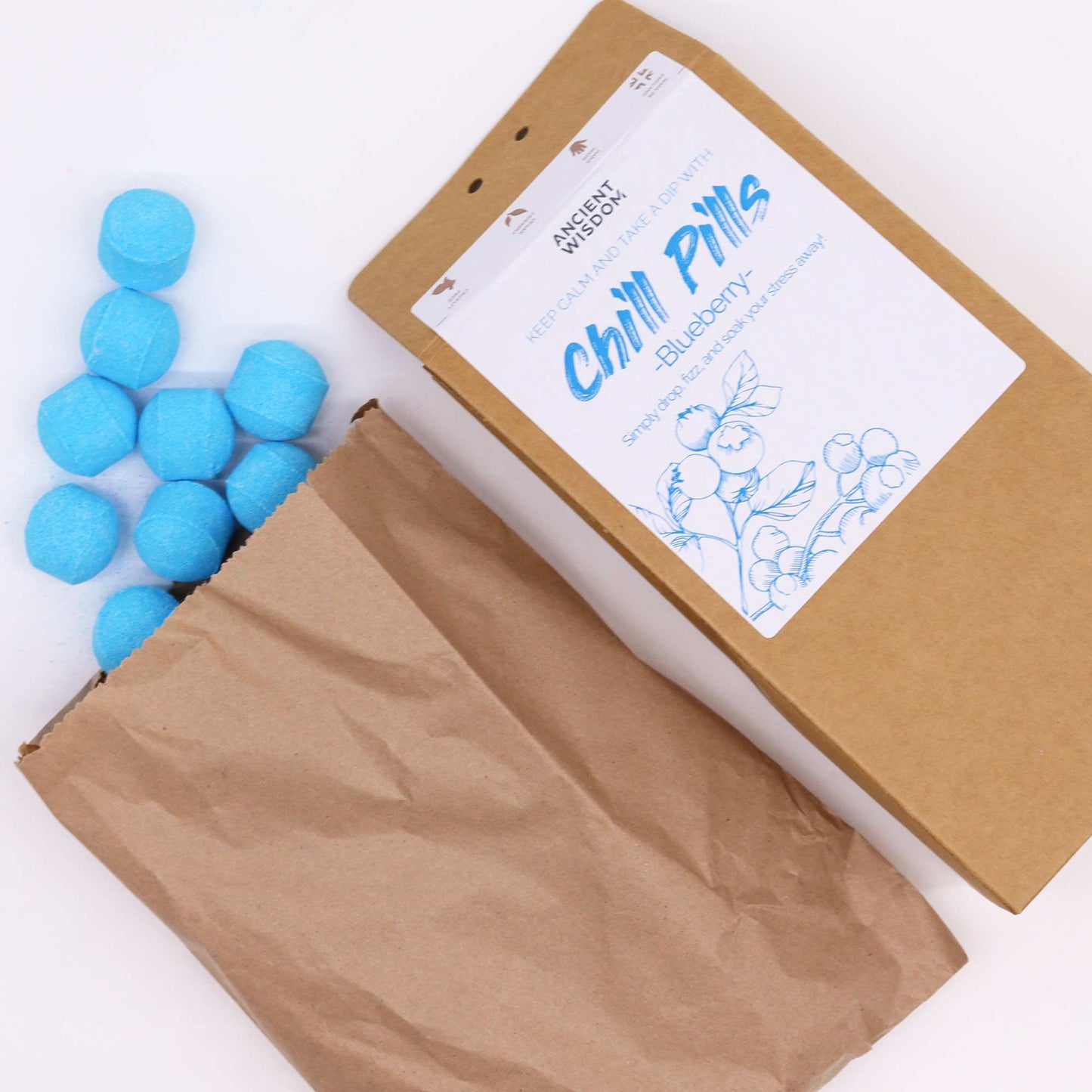 Entspannungsperlen Geschenkset Blaubeere - 30 Mini-Badebomben