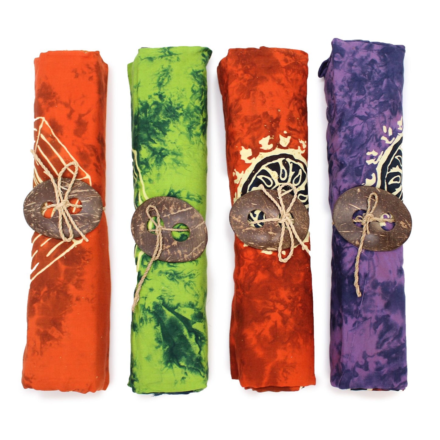 Sarong-Set 'Keltische Harmonie' (4 Stück) – Yin-Yang Design in leuchtenden Farben