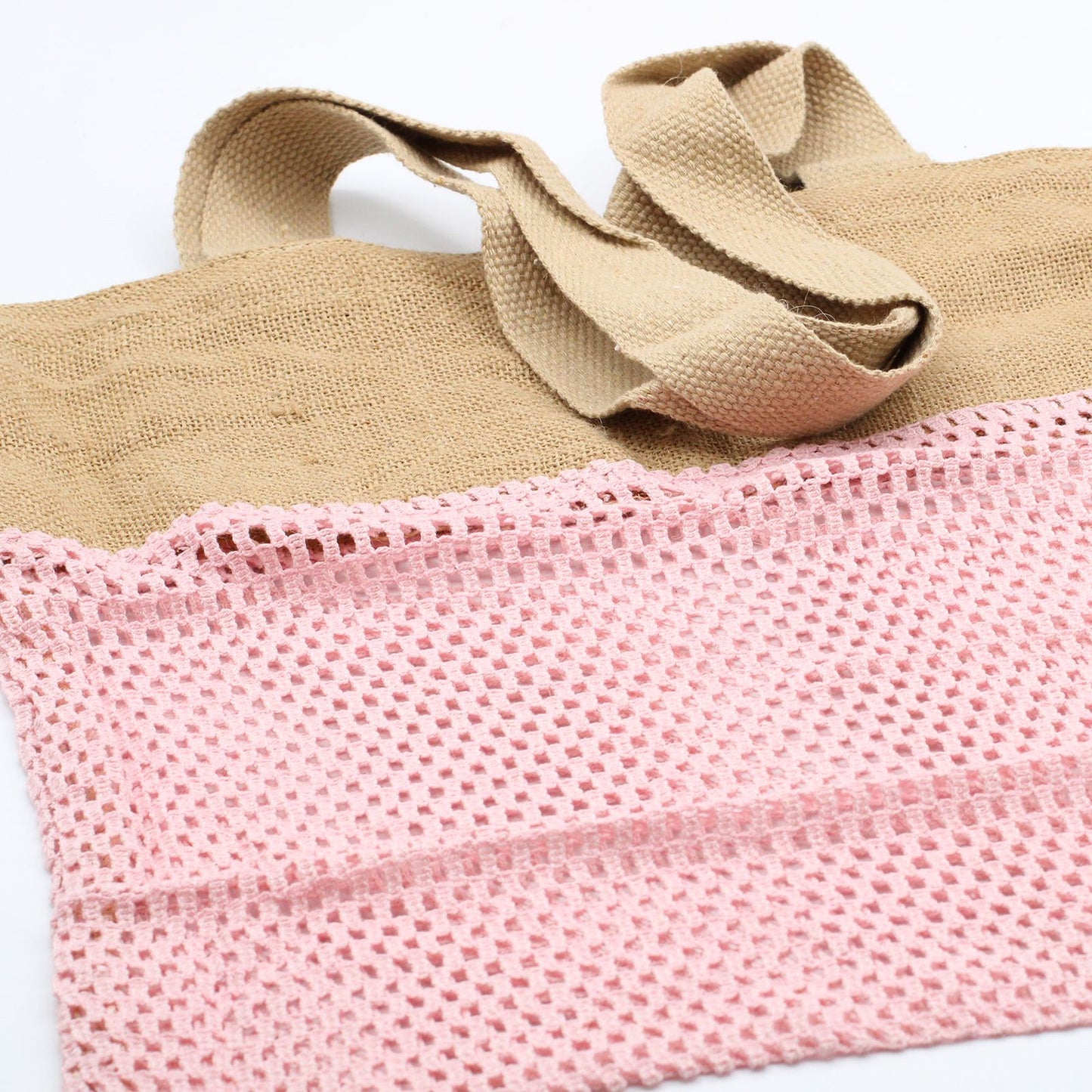 Netzbeutel aus Jute und Baumwolle in Rosé – Leicht & nachhaltig