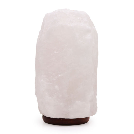 Großformatige Himalaya-Salzlampe (8-10 kg) mit rustikalem Holzsockel