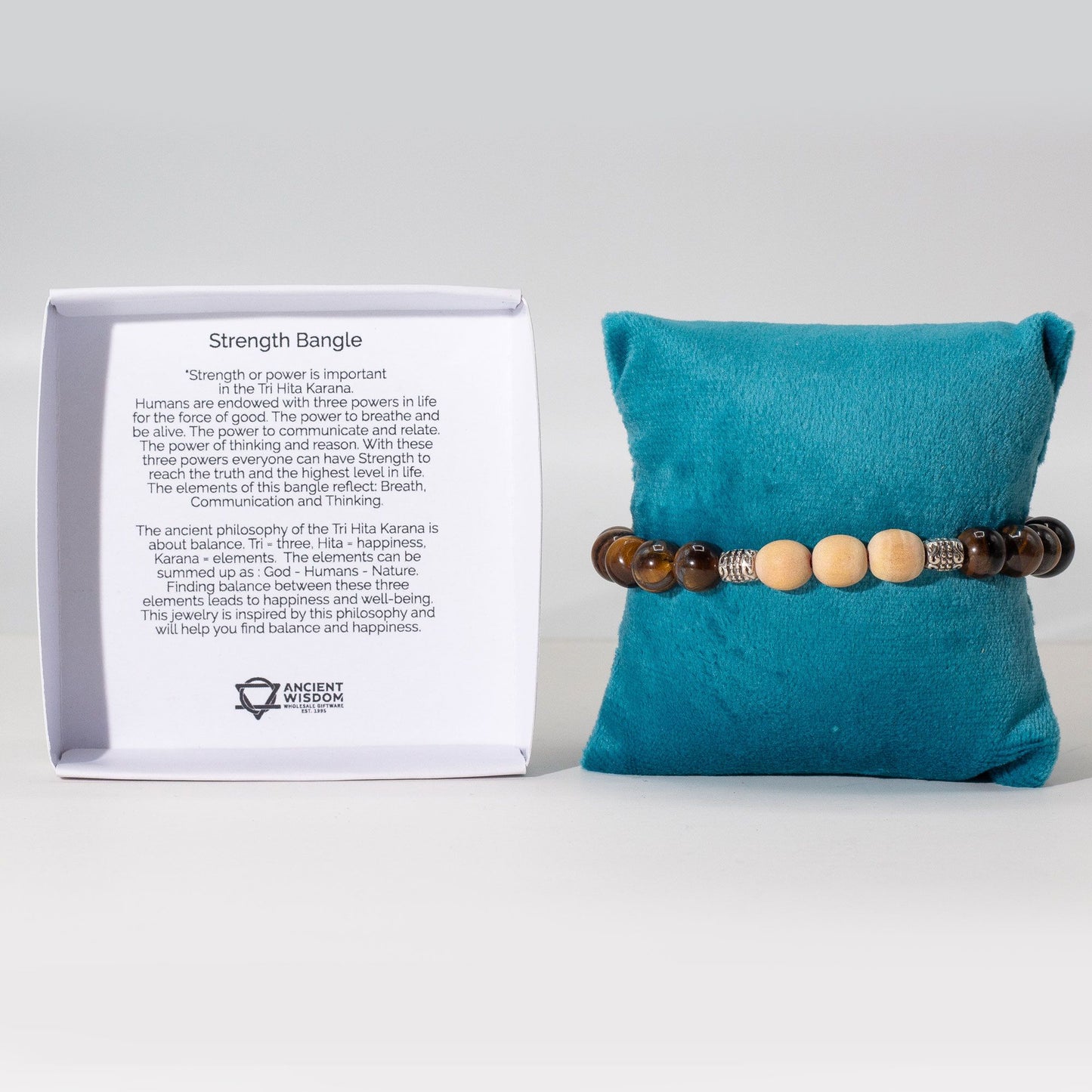 Armband Stärke - Handgefertigter Perlenreif aus Stein, Glas & Holz