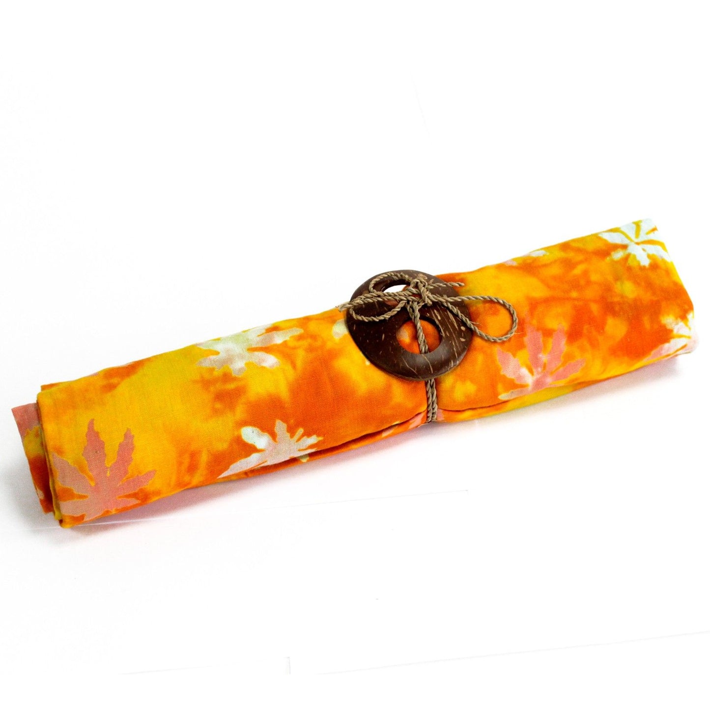 Set mit 4 handbemalten Sarongs im Tropenblatt-Design – 100% Rayon