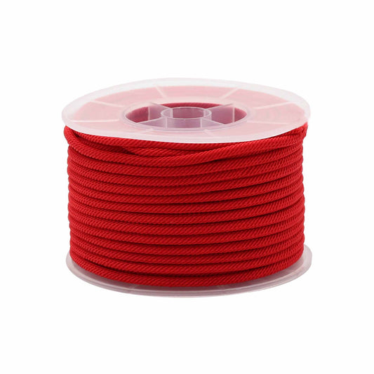 Rote Baumwollkordel 3mm – 17 Meter Rolle für Schmuck & DIY