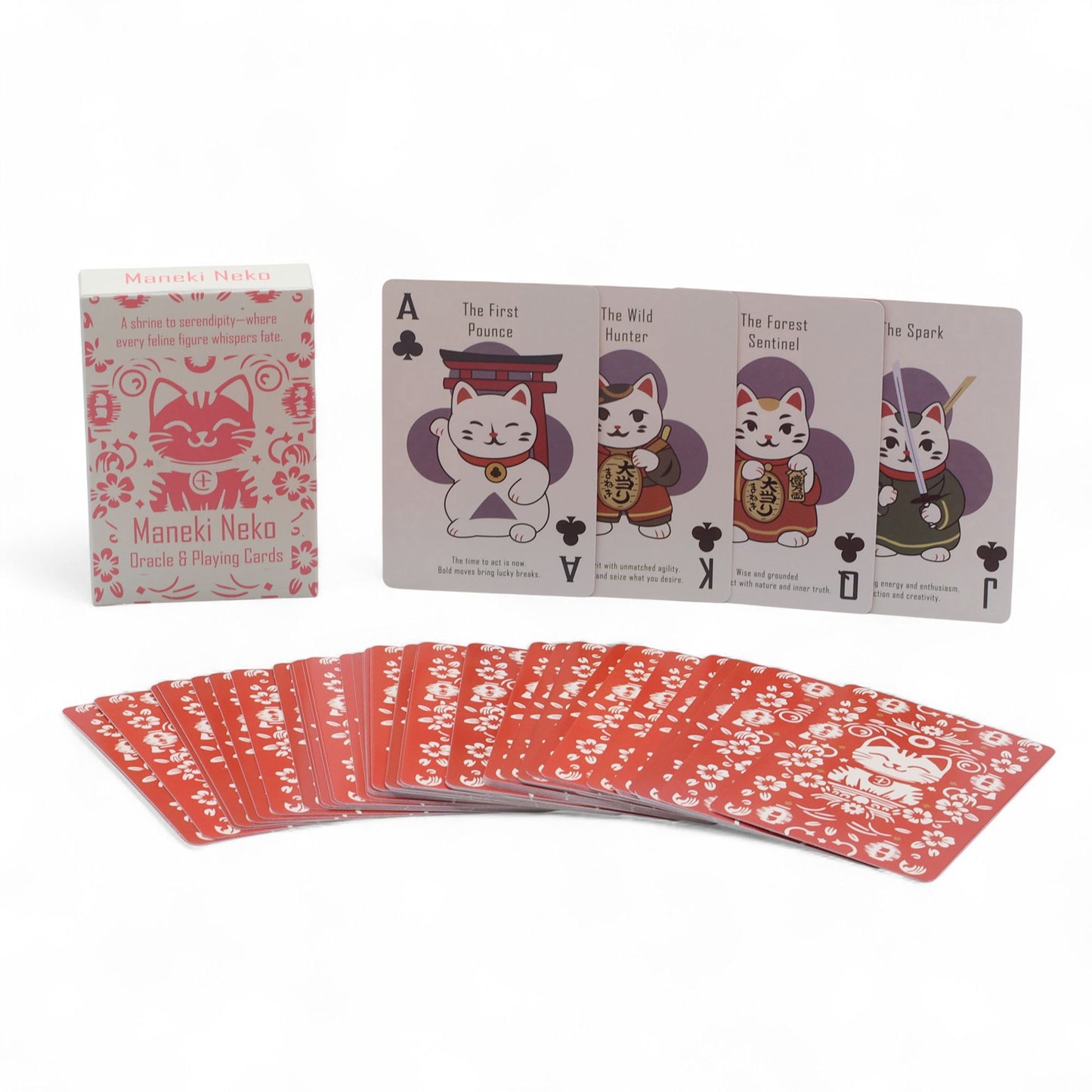 Maneki Neko Orakel- und Spielkarten – 54-teiliges Glückskatzen-Deck