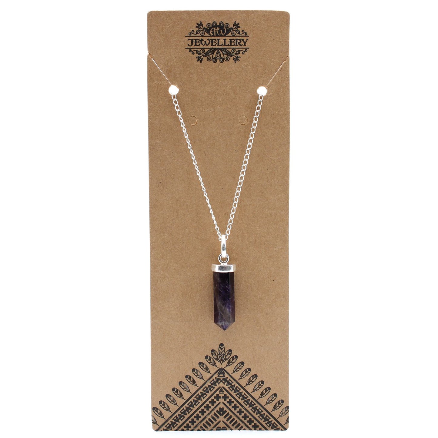 Handgefertigter Amethyst-Spitzenanhänger mit Kette – Zeitlose Eleganz