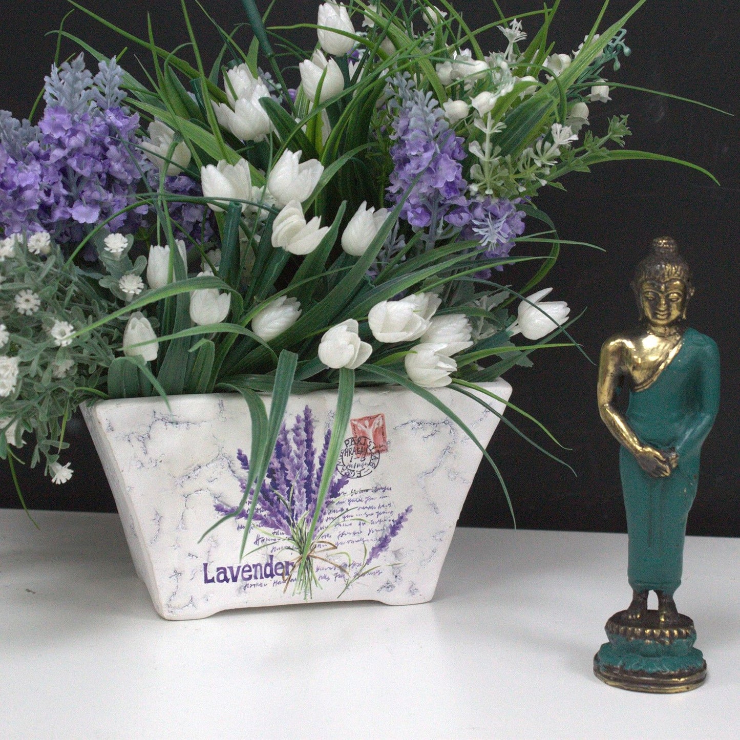 Messing-Statuette: Meditierender Buddha in mittlerer Größe