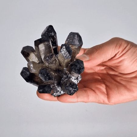 Natürlicher Rauchquarz-Cluster mit Ghost-Effekt – Unikat ca. 8 cm