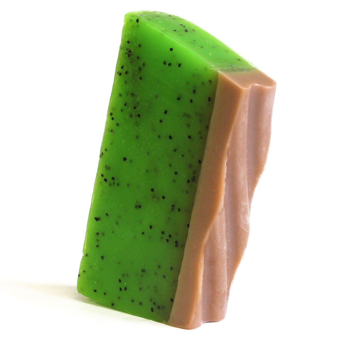 Handgemachte Kiwi-Seifenstange mit Mohnsamen-Peeling – Exotische Frische