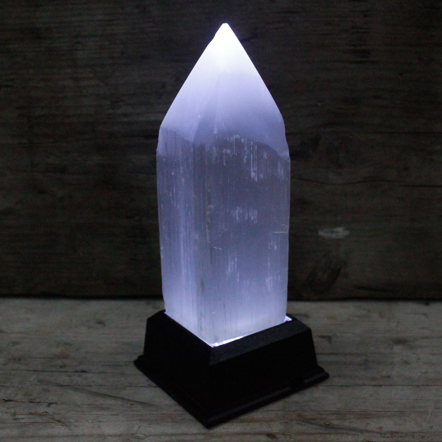 Handgeformter Selenit-Turm 15 cm - Natürliche Skulptur aus Marokko