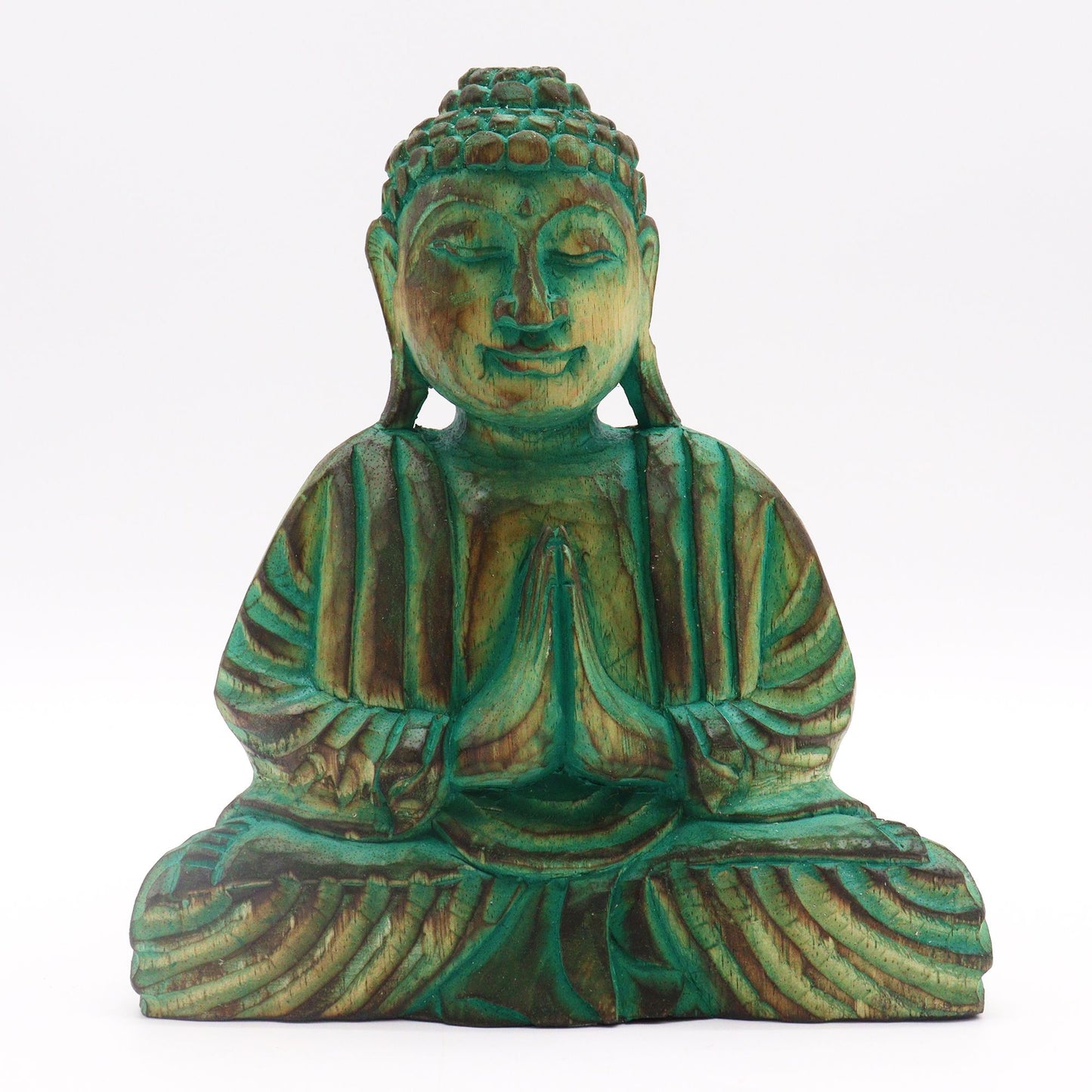 Buddha Figur mit Mandala-Ständer – Feng Shui Set in Grün