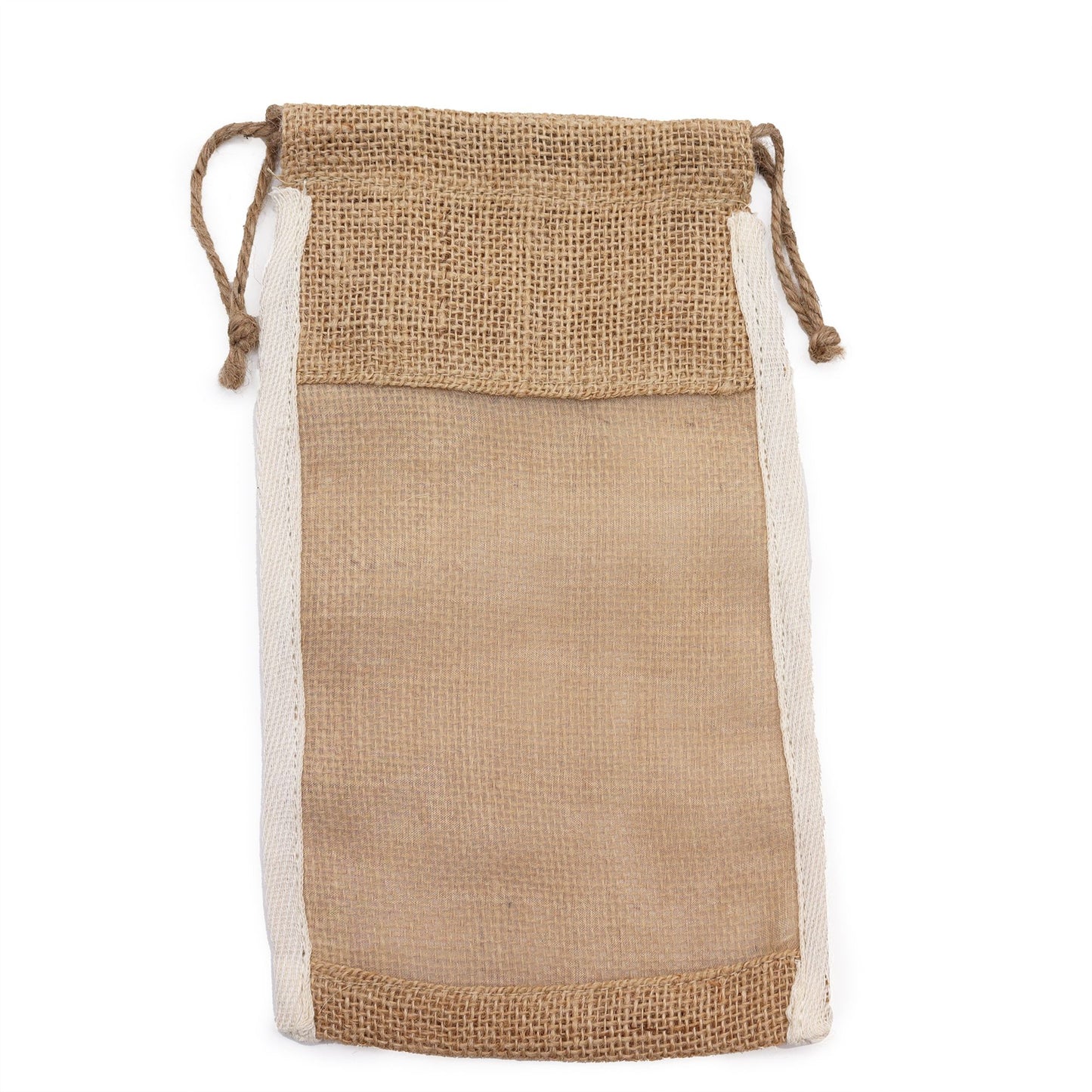 Jute-Geschenkbeutel mit Sichtfenster 26x15 cm – Nachhaltige Verpackung aus Naturmaterial