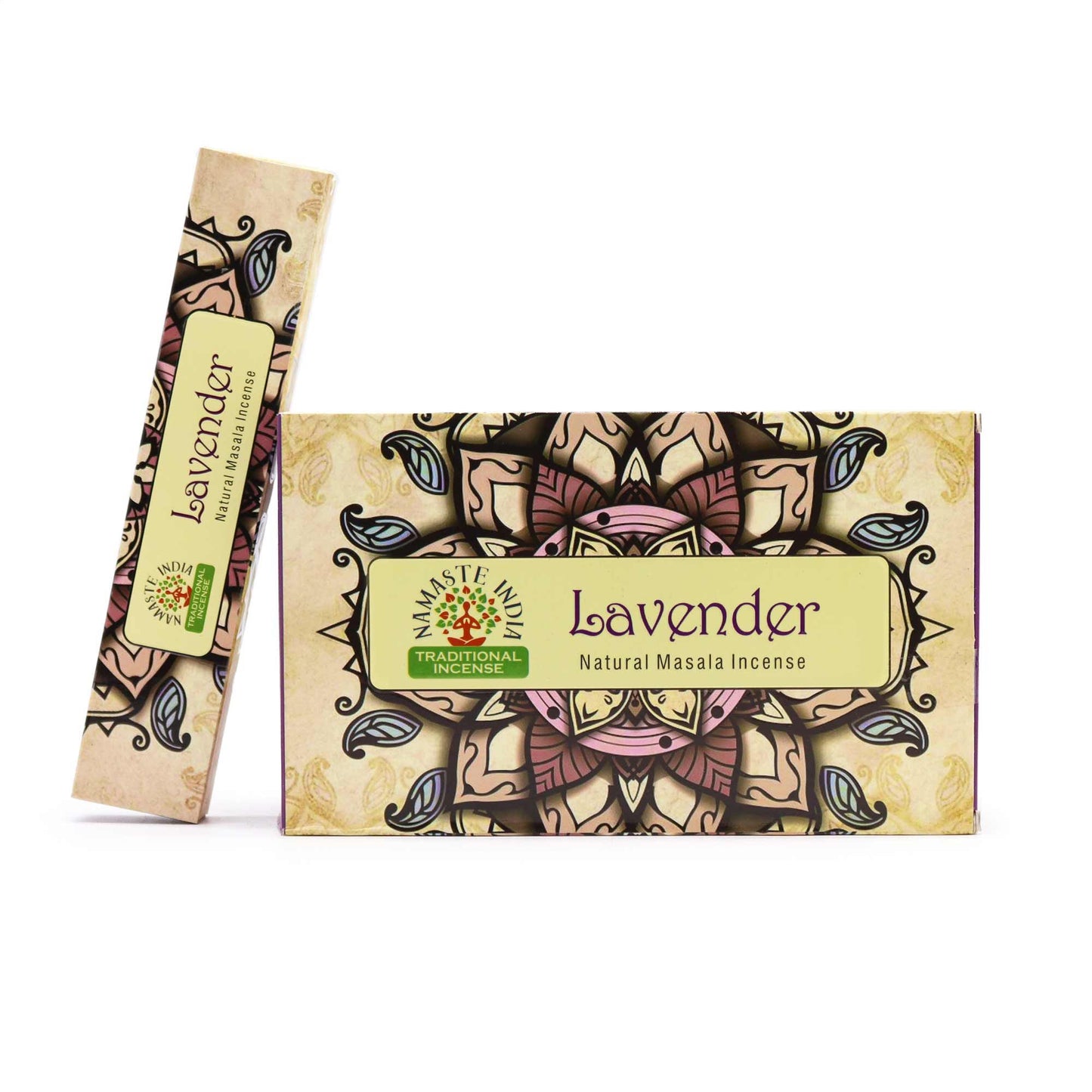 Namaste Mandala Masala Räucherstäbchen - Beruhigender Lavendel (12 Stück)