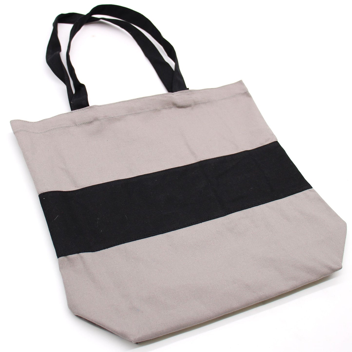 Baumwolltasche Grau-Schwarz | 38x42x12cm | Robuster 10oz Canvas