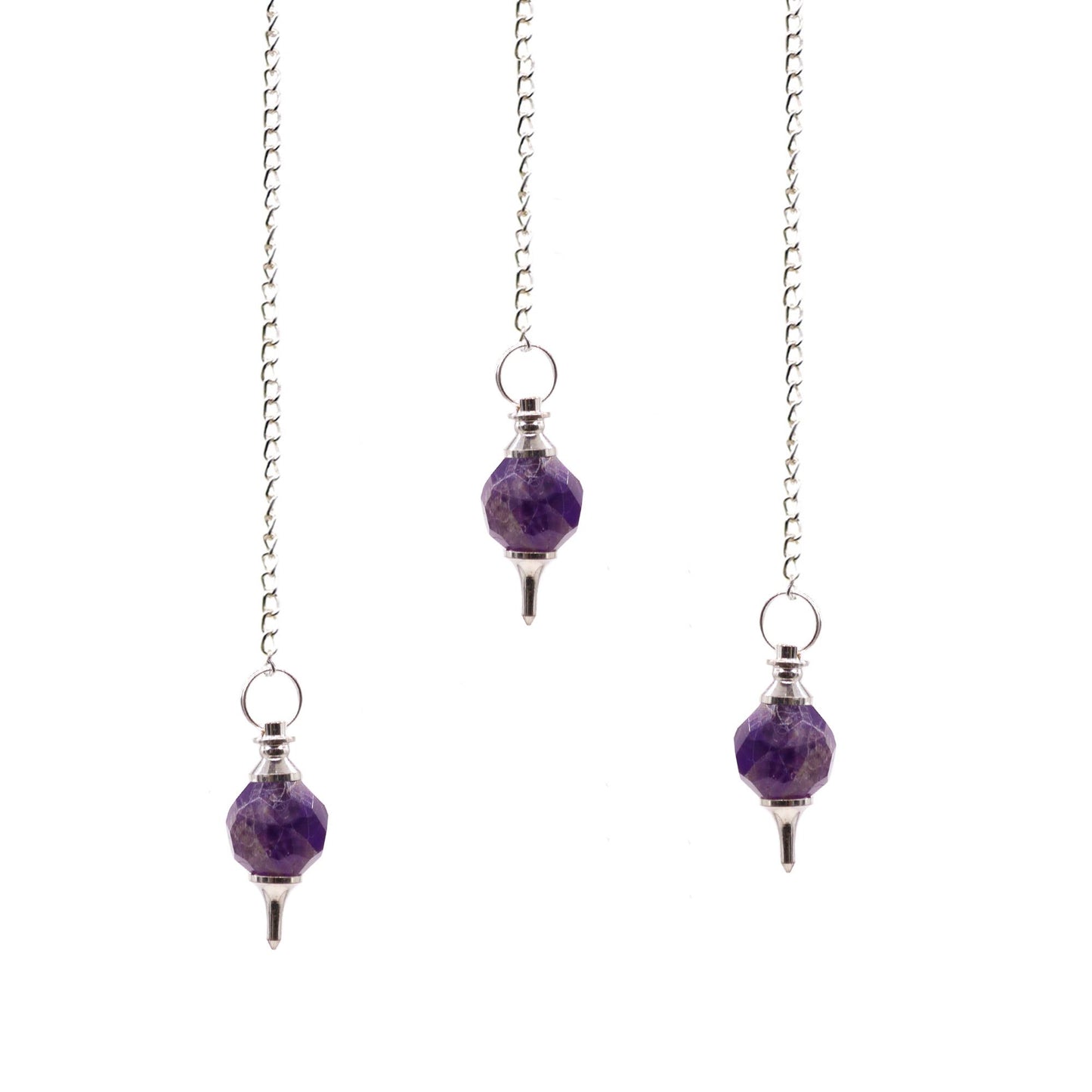 Facettierter Amethyst Pendel – Handgeschliffenes Einzelstück für Meditation
