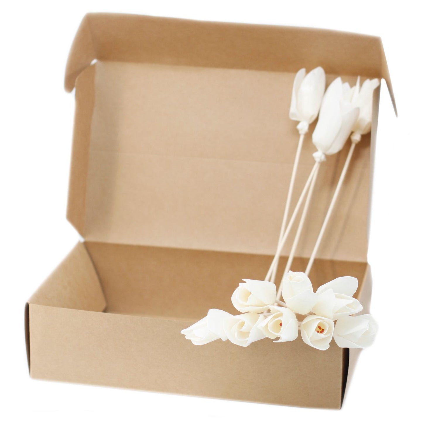 Natürliche Duftblüte Tulpe aus Solaholz mit Bambusstab
