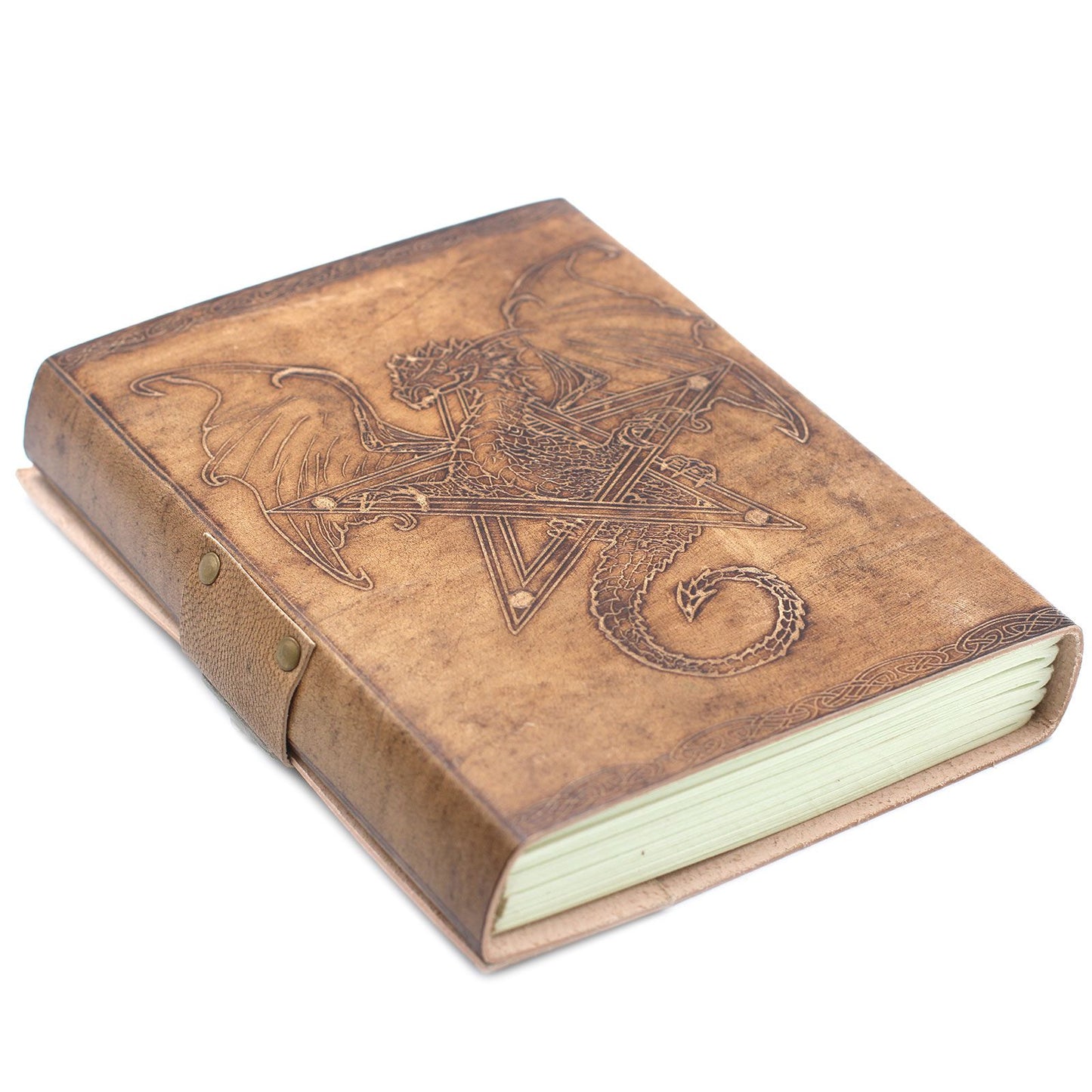 Reisenotizbuch aus Drachenleder mit Schließe – 20x15 cm