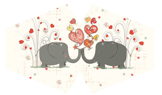 Love Elephants Gesichtsmaske für Erwachsene – Wiederverwendbar mit Filter