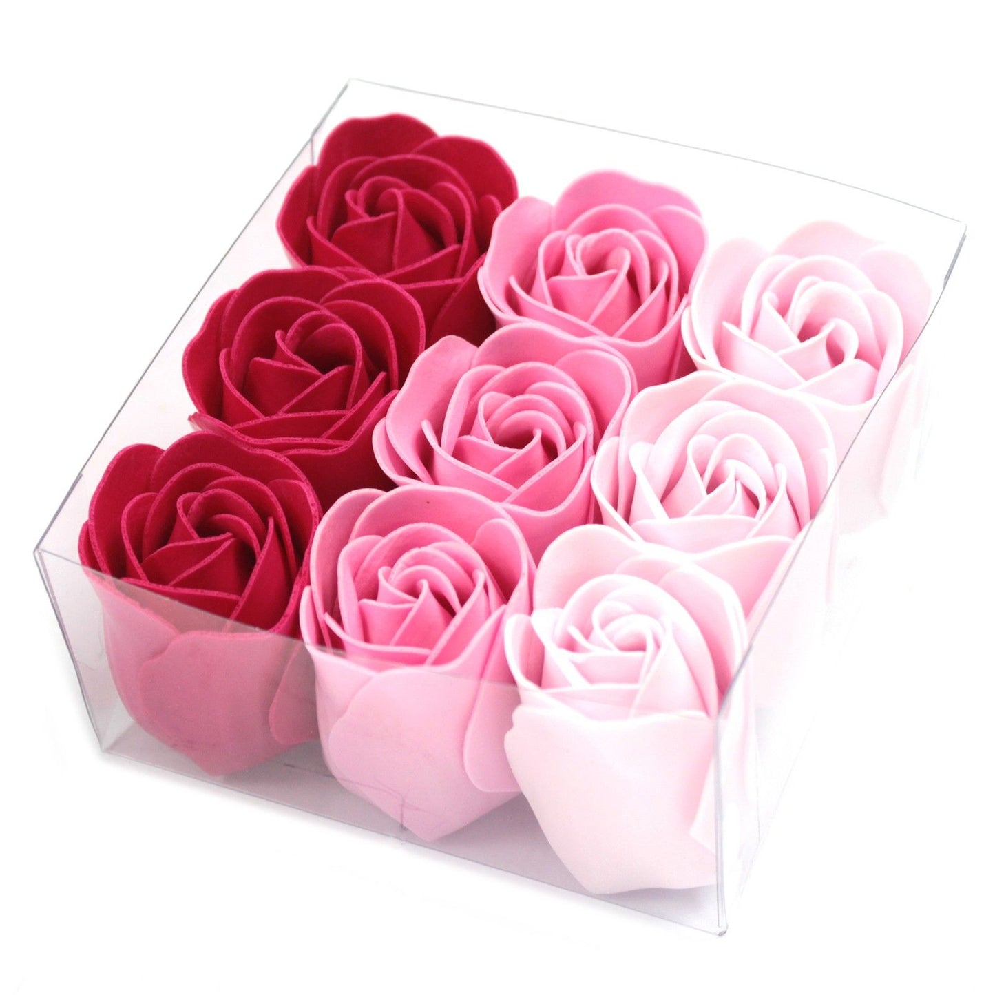 Luxus Seifenrosen Bouquet in Zartrosa - 9 handgefertigte Blüten für verwöhnende Badezeit