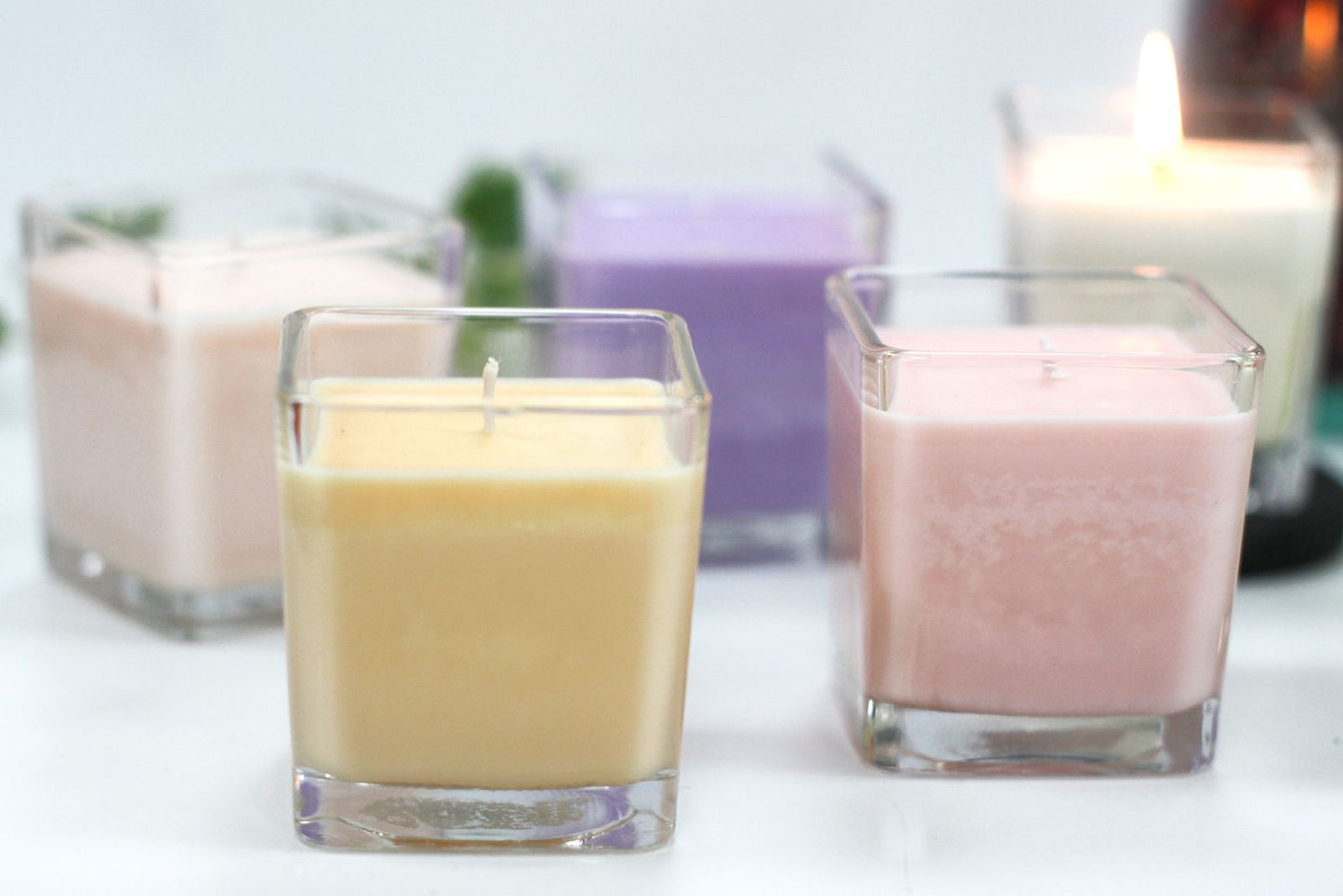 Kerze 'Pfirsich-Smoothie' aus Sojawachs im recycelten Designglas