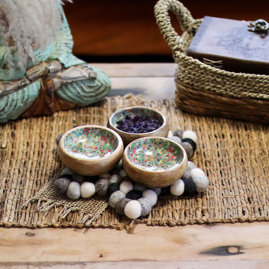 Sternmatte aus Filzkugeln - Grau Melange, handgefilzt