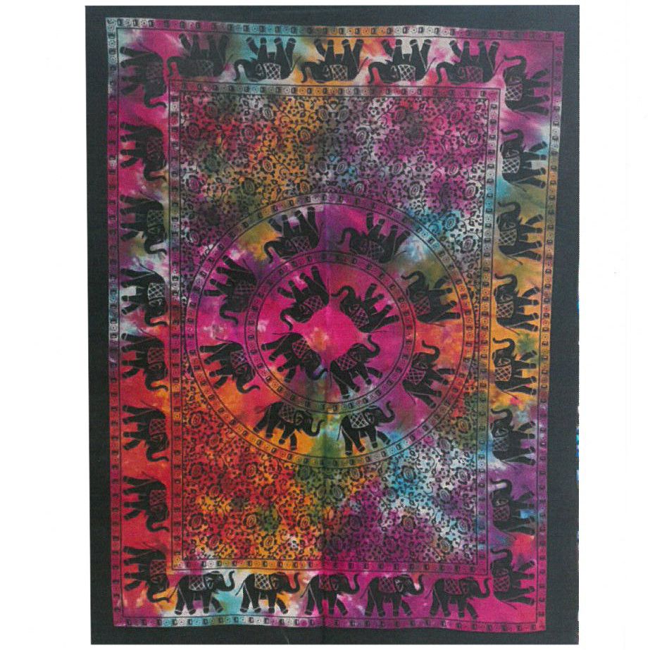 Elefanten-Mandala Wandbehang aus Baumwolle – Kunstvolles Wandtuch