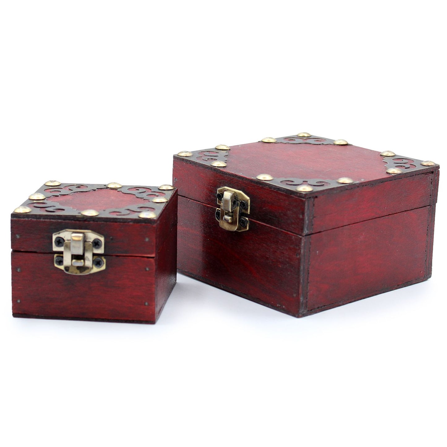 Set mit 2 gotischen Schatullen - Dekorative Aufbewahrungsboxen im Vintage-Look