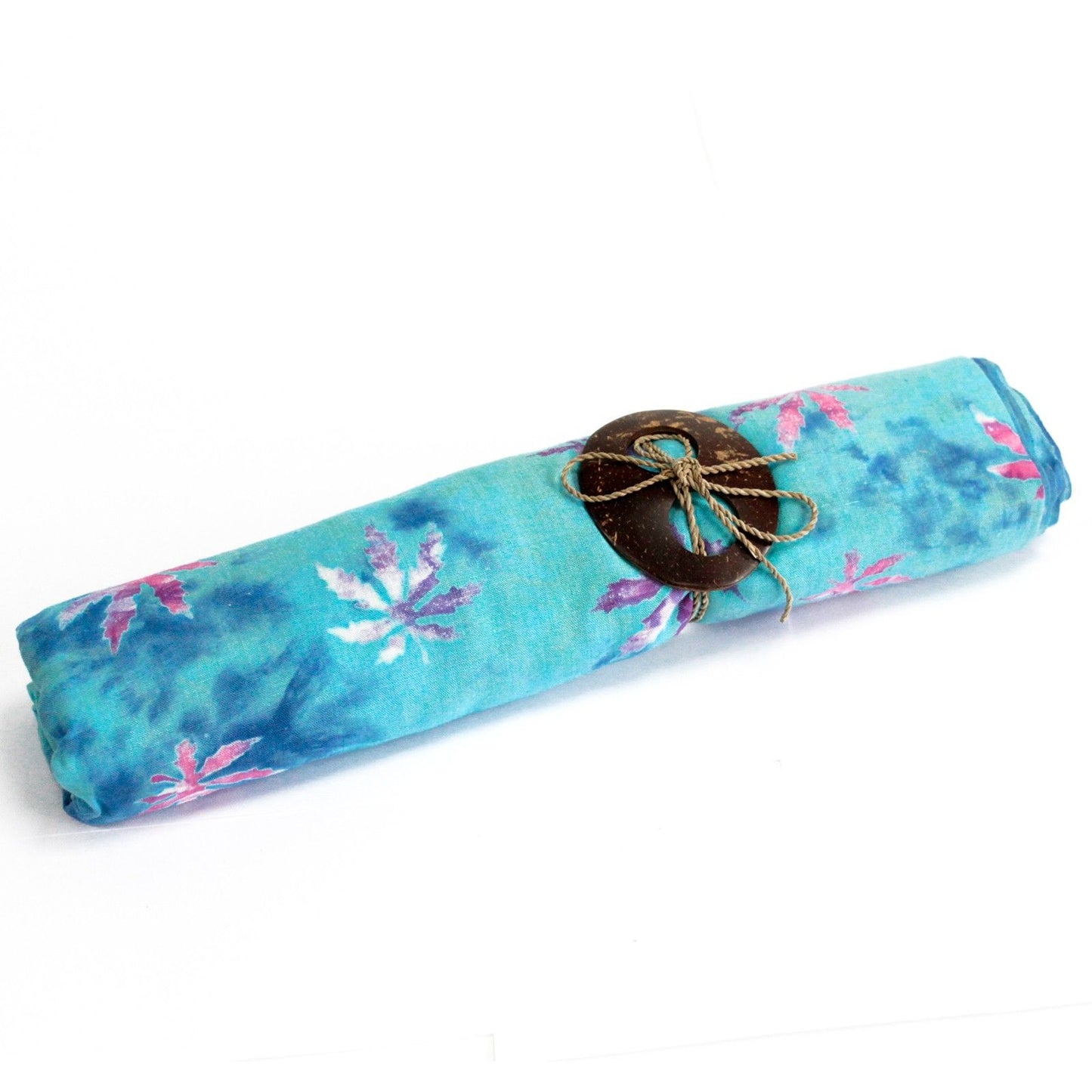 Set mit 4 handbemalten Sarongs im Tropenblatt-Design – 100% Rayon