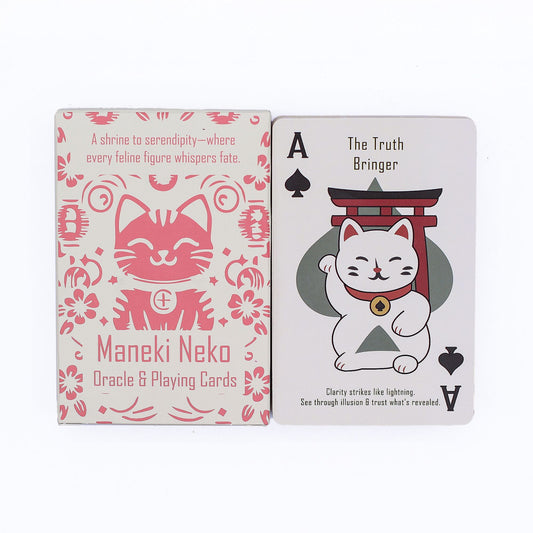 Maneki Neko Orakel- und Spielkarten – 54-teiliges Glückskatzen-Deck