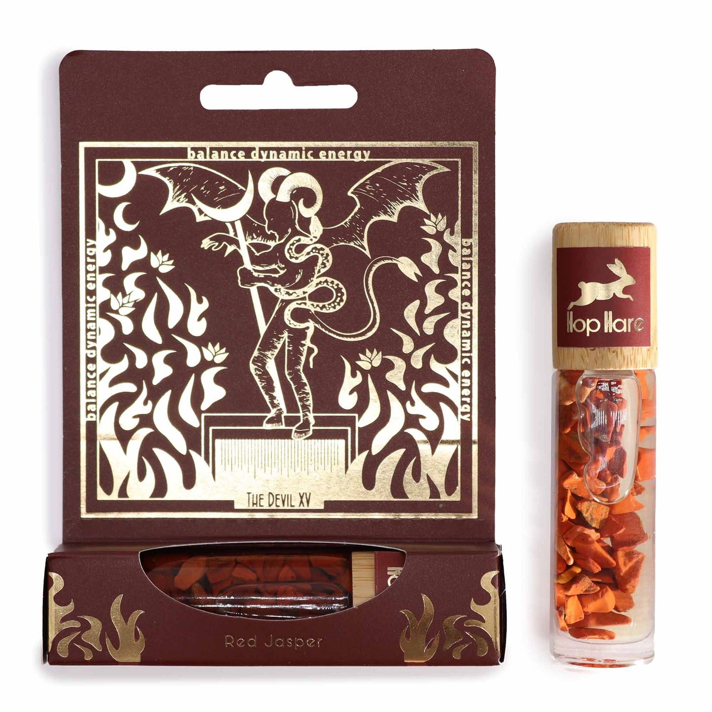 Hop Hare Tarot Roll-On „The Devil“ mit Rotjasper-Edelstein