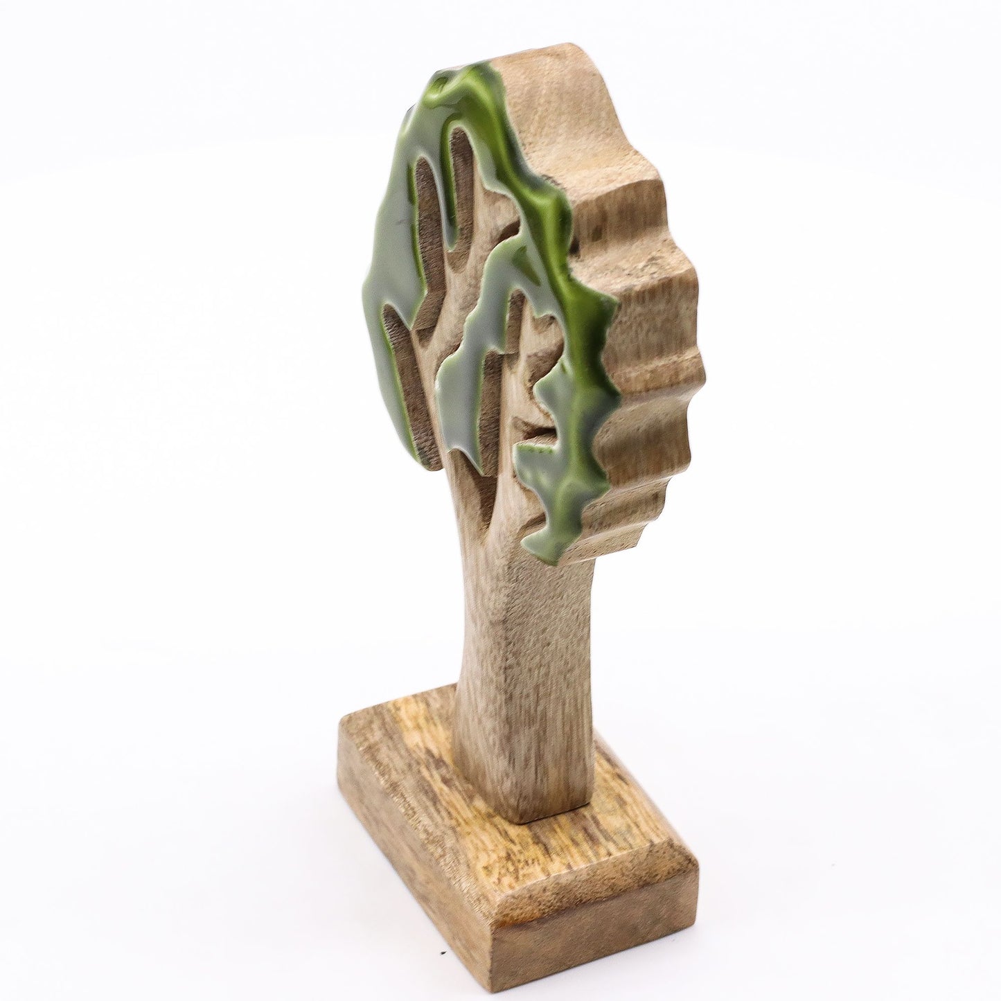 3D Baum-Dekoration aus Mango-Holz – Handgefertigtes Natur-Ornament
