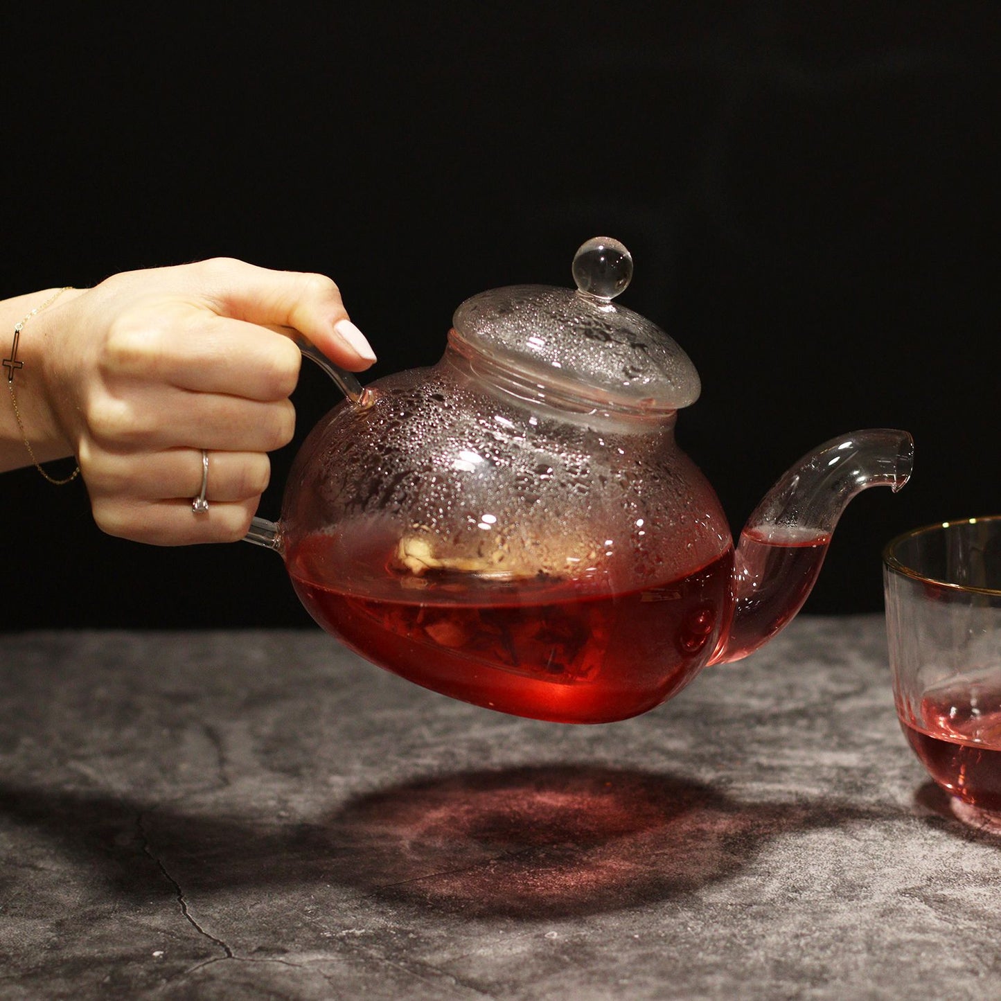 Glas-Teekanne »Perlmutt« 800ml mit integriertem Aufgussfilter