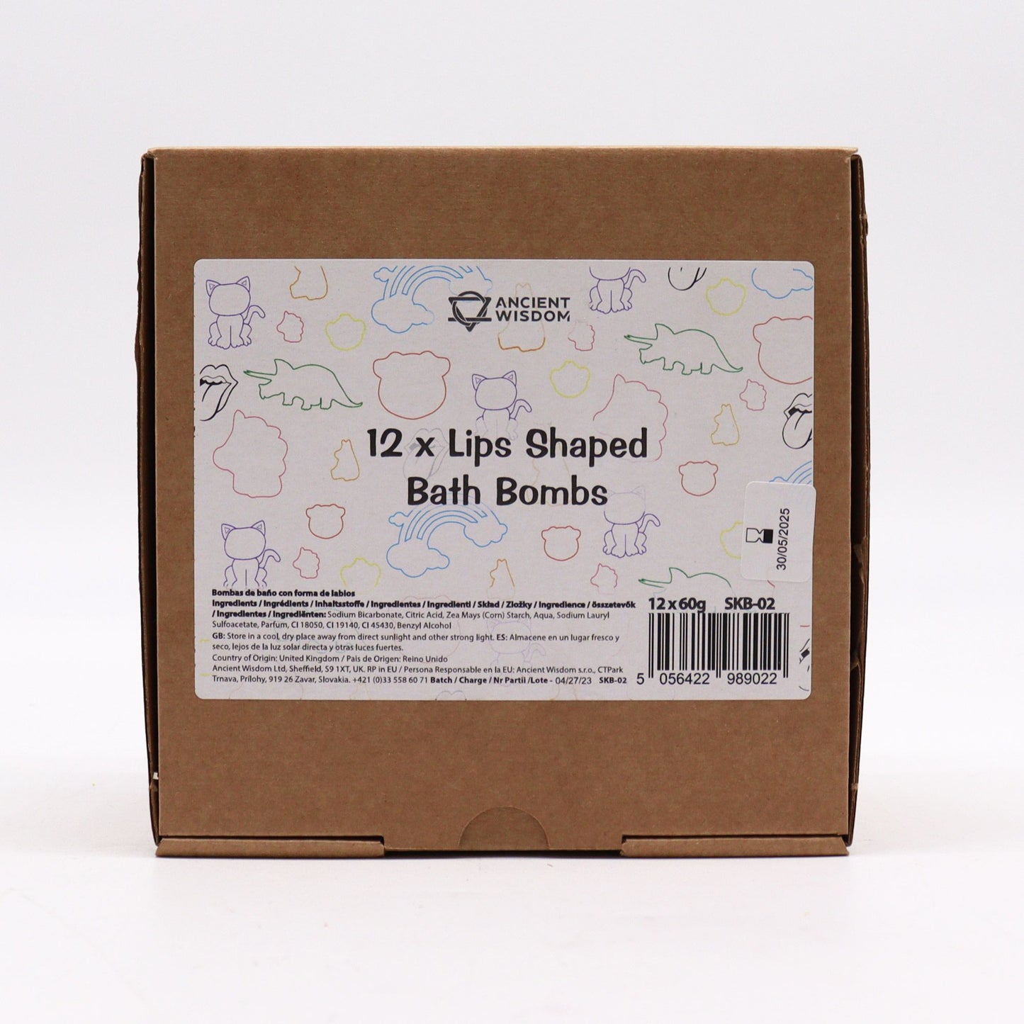 Badebombe in Lippenform - Fruchtiger Himbeer-Granatapfel Duft (60g)