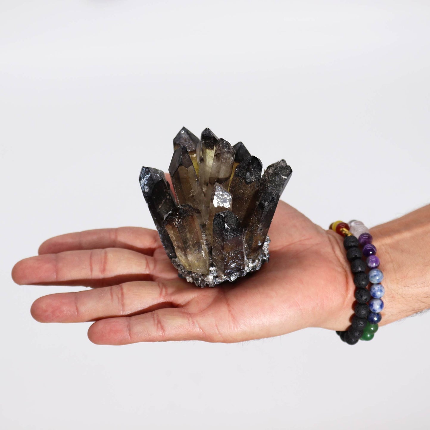 Natürlicher Rauchquarz-Cluster mit Ghost-Effekt – Unikat ca. 8 cm