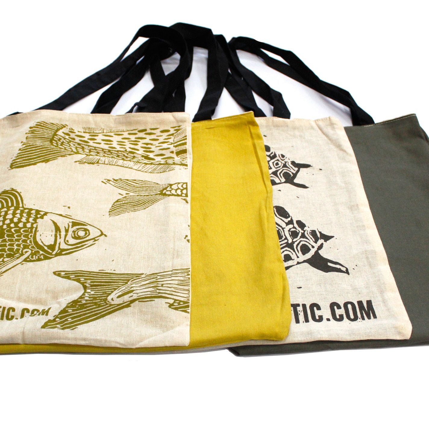 Reversible Baumwolltasche mit 2 Designs – Große, robuste Einkaufstasche