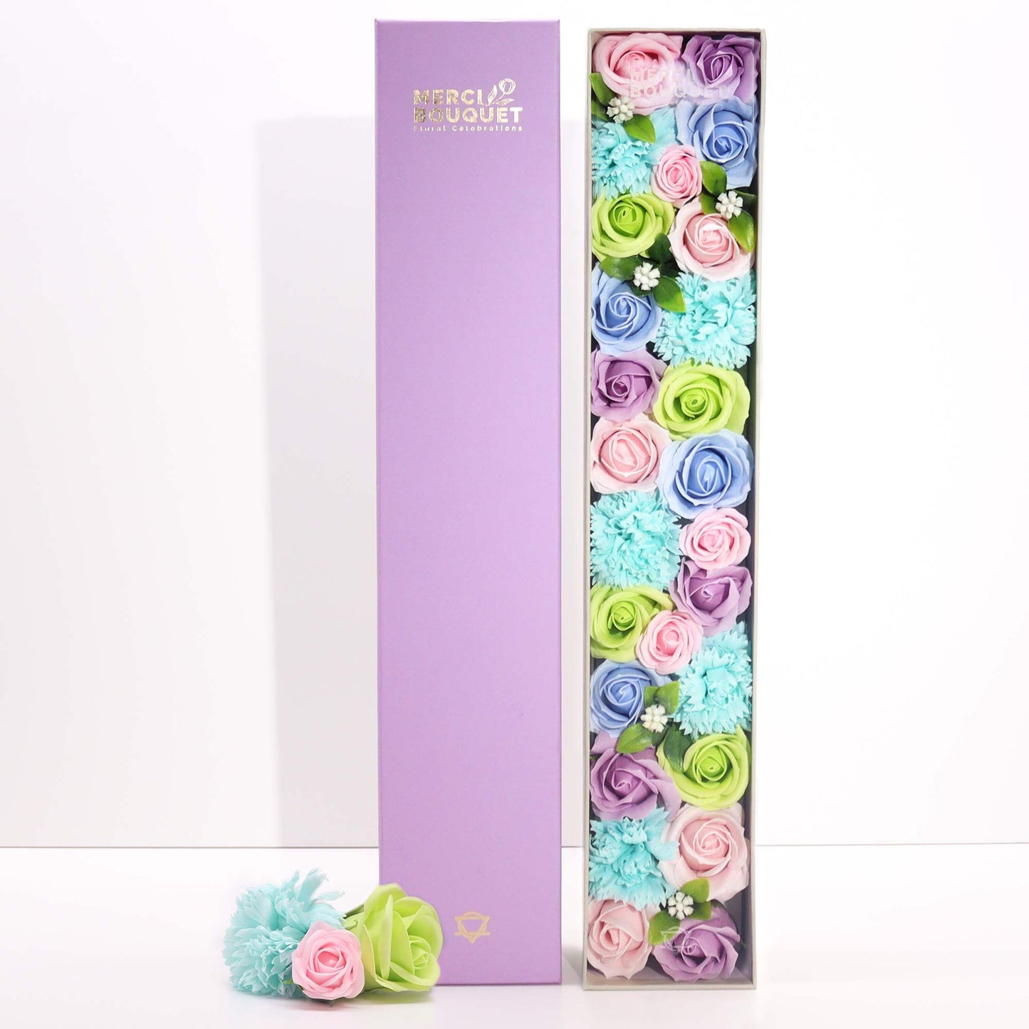 Seifenblumen-Geschenkset 'Kleiner Segen' in Blau – Extra lange Präsentationsbox
